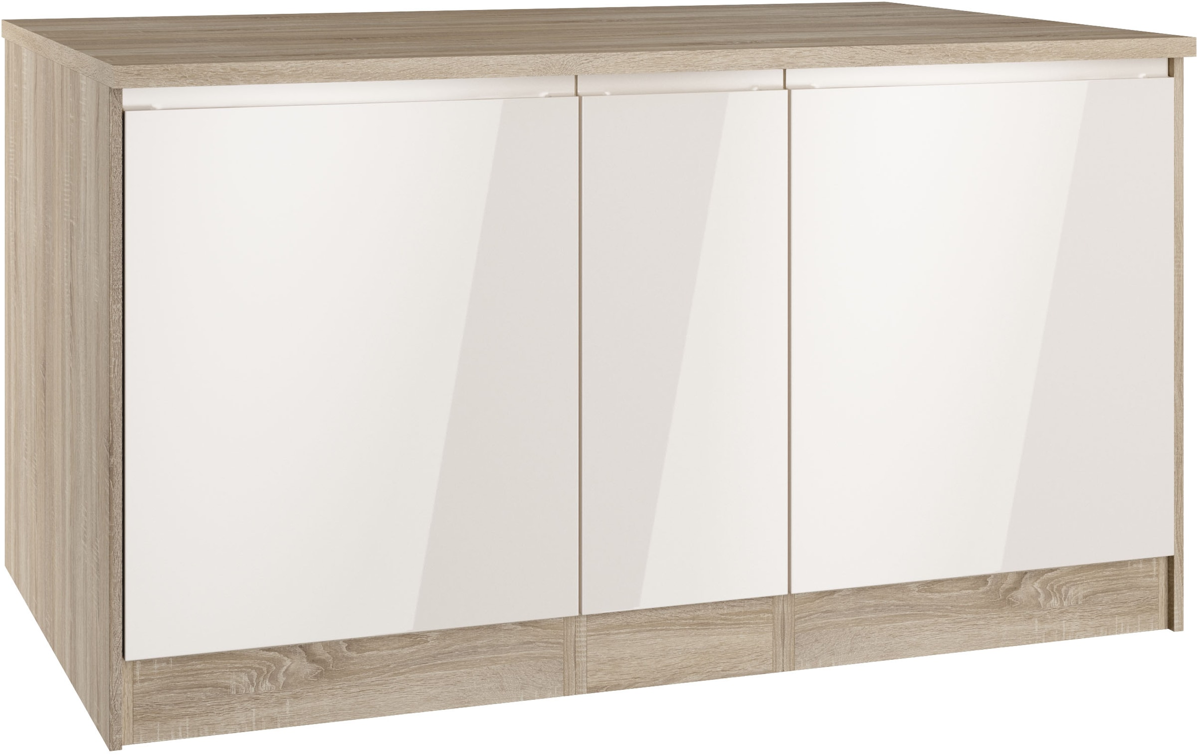 KOCHSTATION Kücheninsel »KS-Virginia«, Breite 153 cm, MDF-Fronten, Flaschenregal