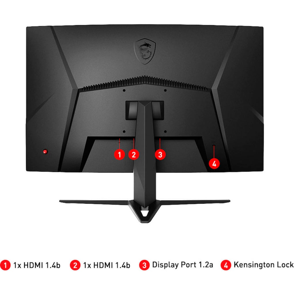 MSI Curved-Gaming-LED-Monitor »Optix G32C4«, 80 cm/31,5 Zoll, 1920 x 1080 px, Full HD, 1 ms Reaktionszeit, 165 Hz