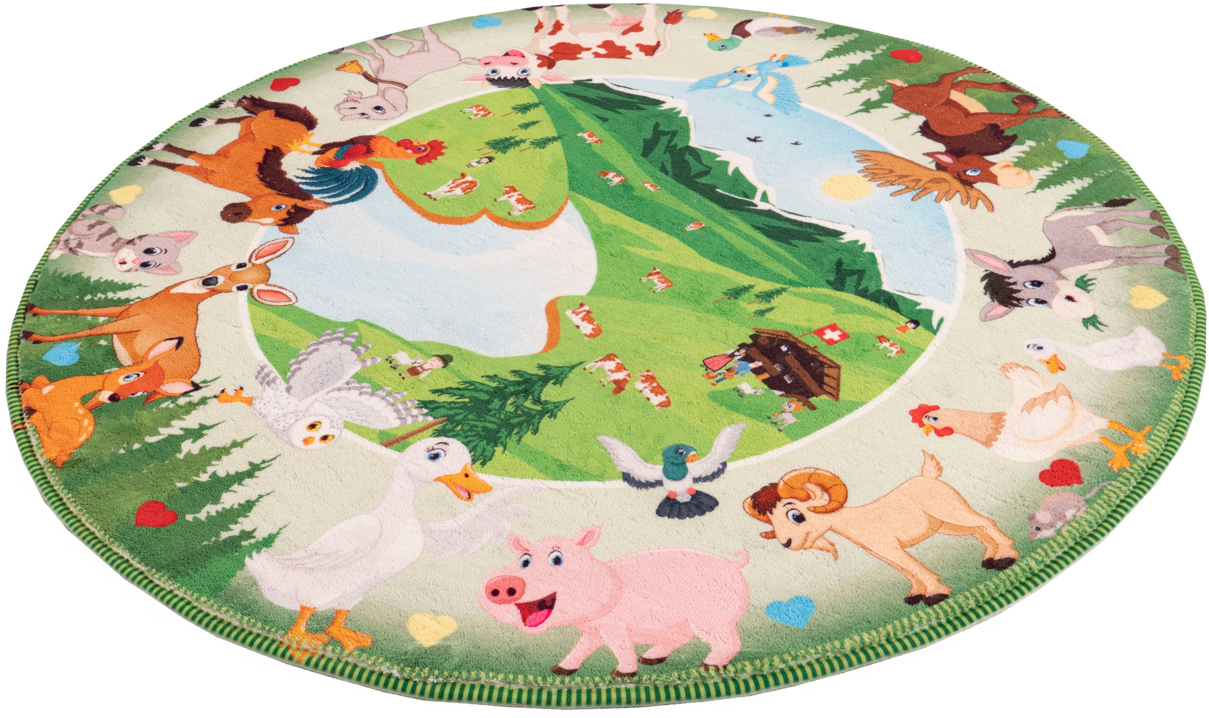 Obsession Kinderteppich »My Juno 476«, rund, 10 mm Höhe, Spielteppich, Motiv Tiere, Kinderzimmer