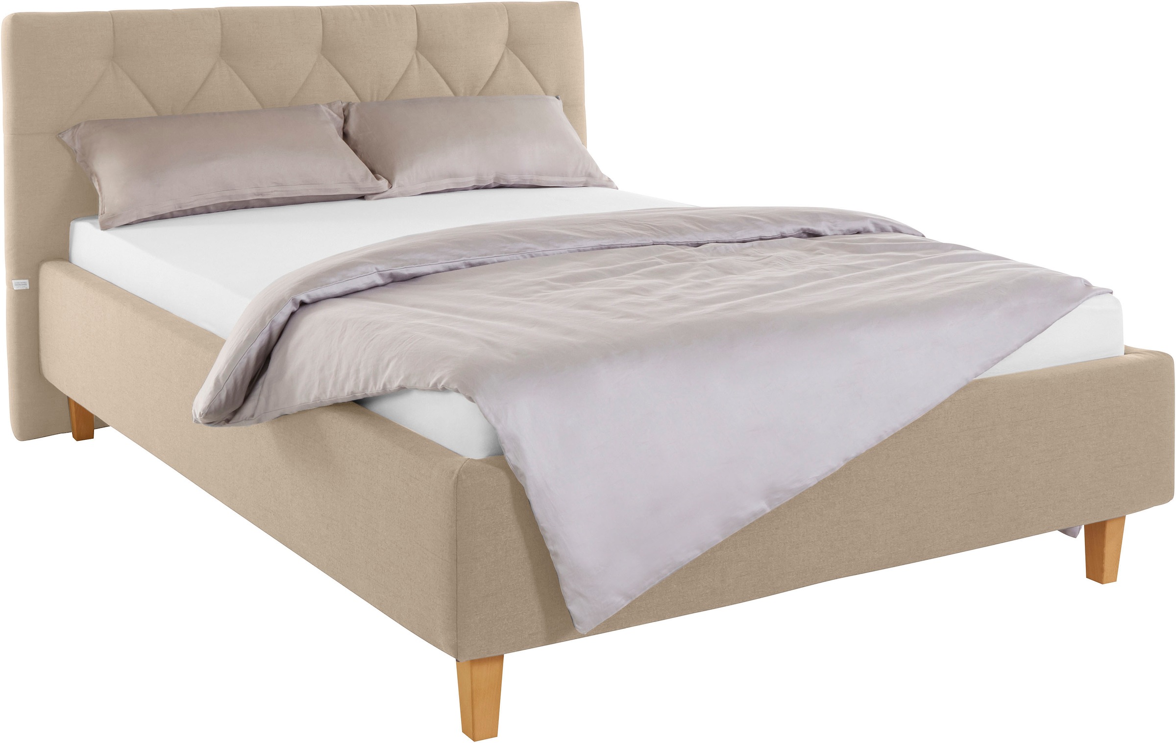 Guido Maria Kretschmer Home&Living Polsterbett »Sunley 100«, Kreuzsteppung, Kopfteilhöhe 102 cm, ohne oder mit Matratze/Lattenrost