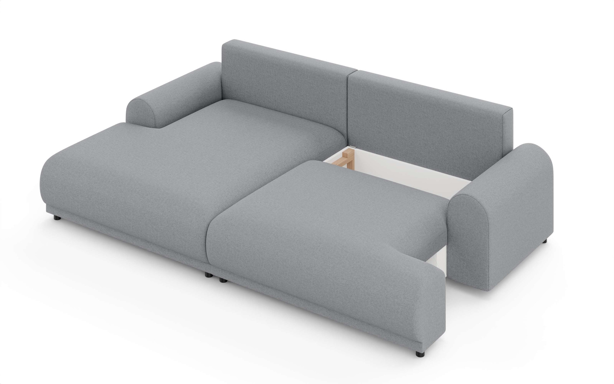 INOSIGN Ecksofa »Marsby, mit Bettfunktion und Bettkasten, Maße: B/H/T 242/65/145 cm«, L-Form mit Wellenunterfederung, Recamiere links oder rechts bestellbar