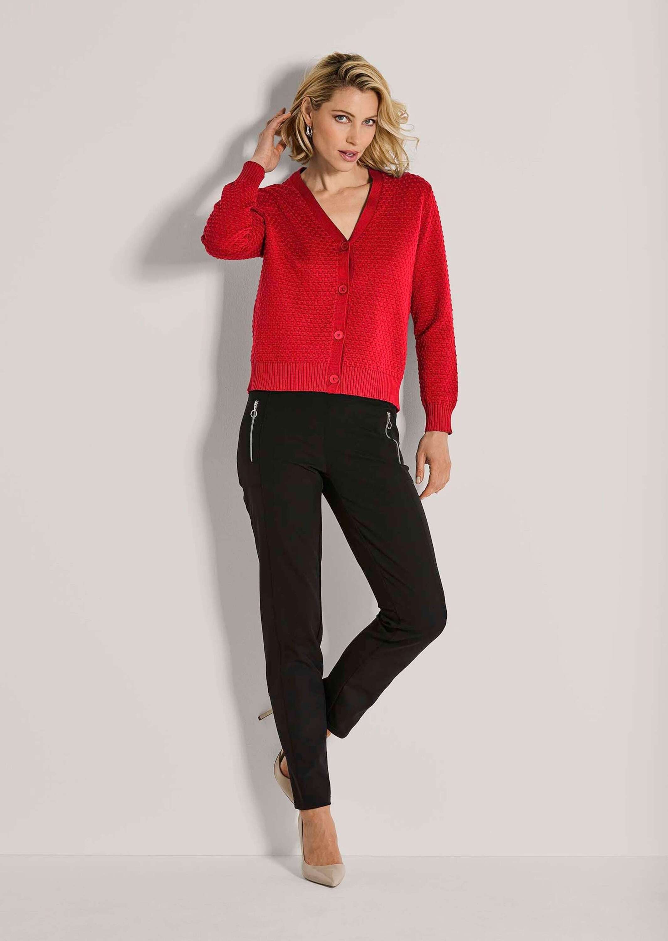 MADELEINE Strickjacke »Strickjacke Eleganter Cardigan mit V-Ausschnitt« Strukturstrick