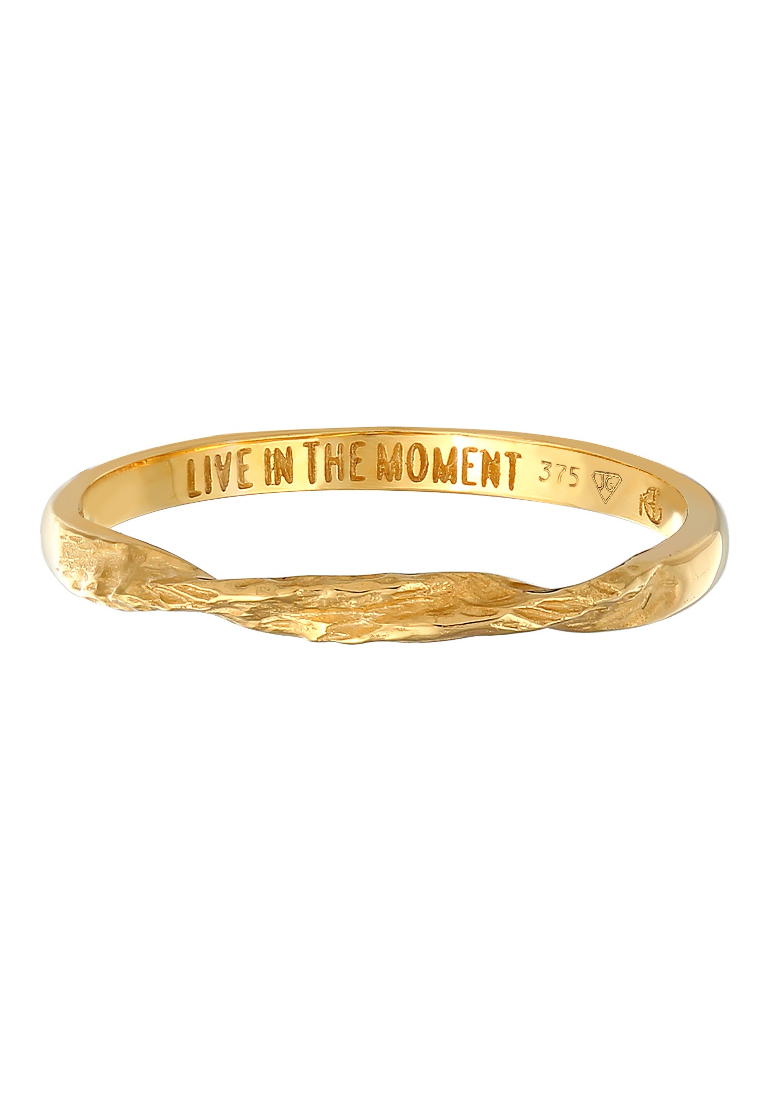 HAZE & GLORY Silberring »Ring Bandring gedreht - Moment 375 Gelbgold«