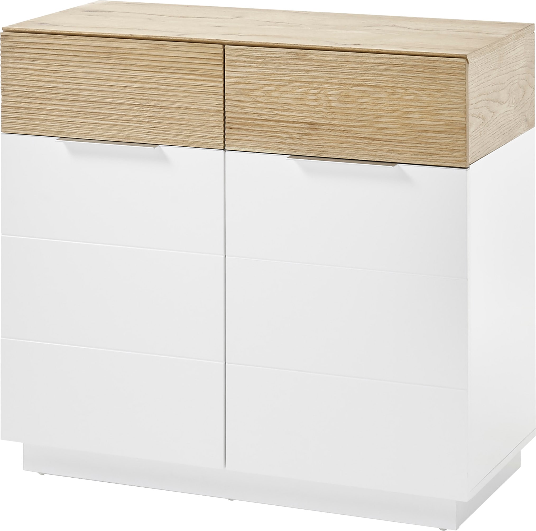 MCA furniture Kommode »Dubai«, weiß Matt mit Absetzungen in Eiche
