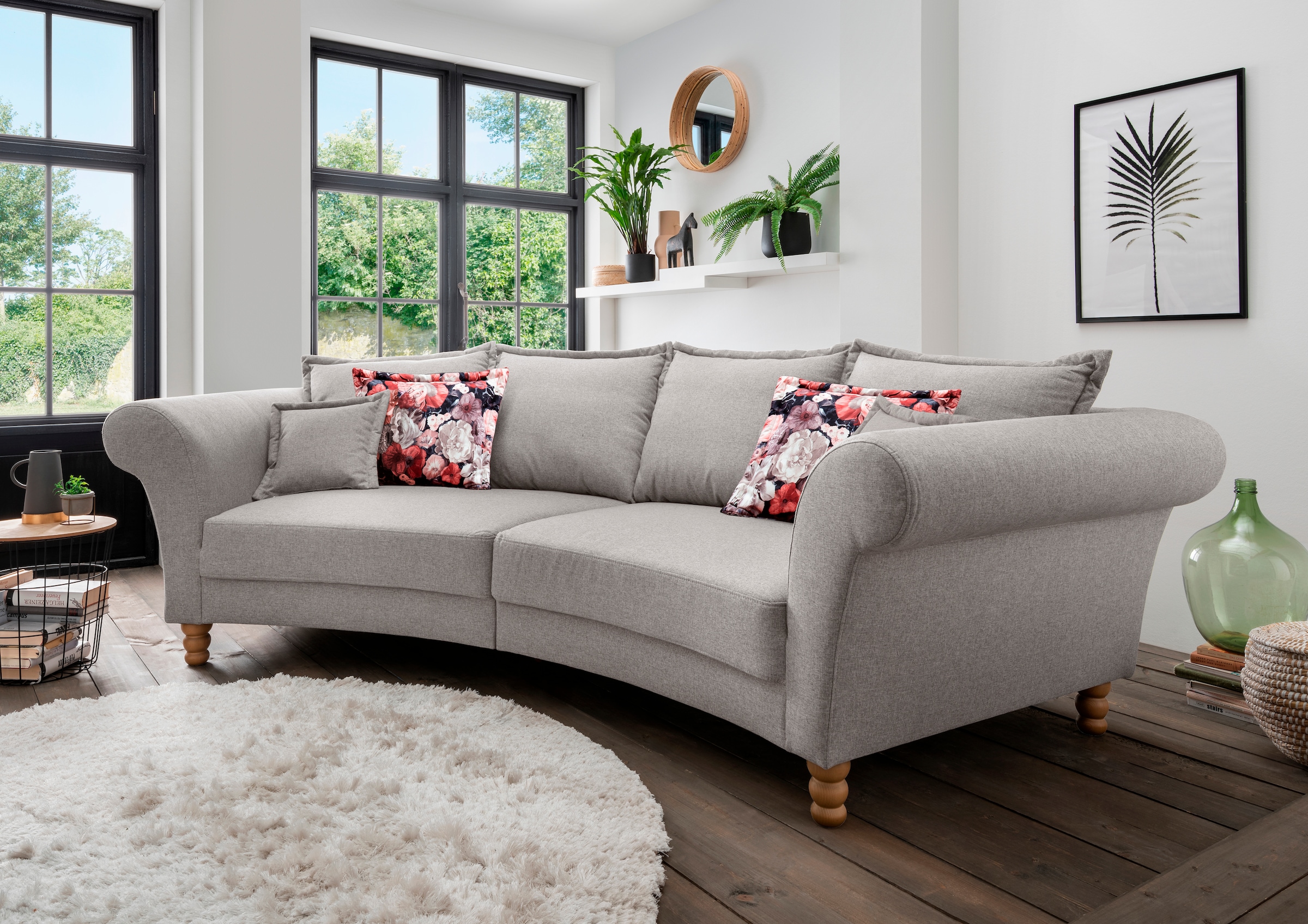 Home affaire Big-Sofa »Tassilo geschwungene Formensprache, bequem, Mega Sofa, Breite 350cm«