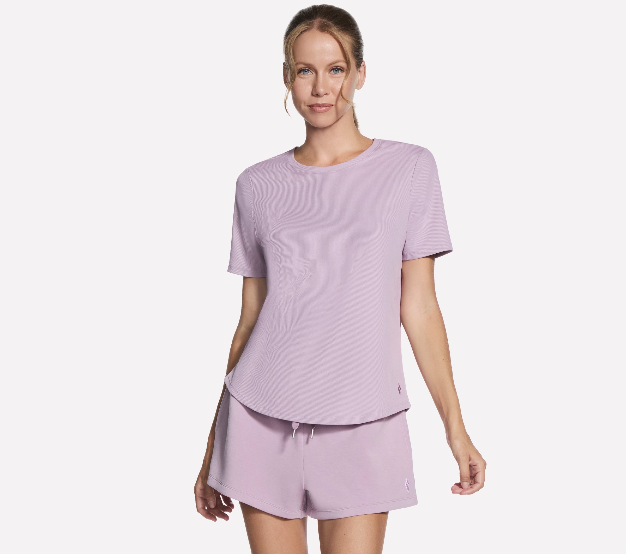 Skechers Funktionsshirt »GOWALK LUXE RIB TEE« strukturiertes Kurzarm-T-Shirt, mit Rundhalsausschnitt