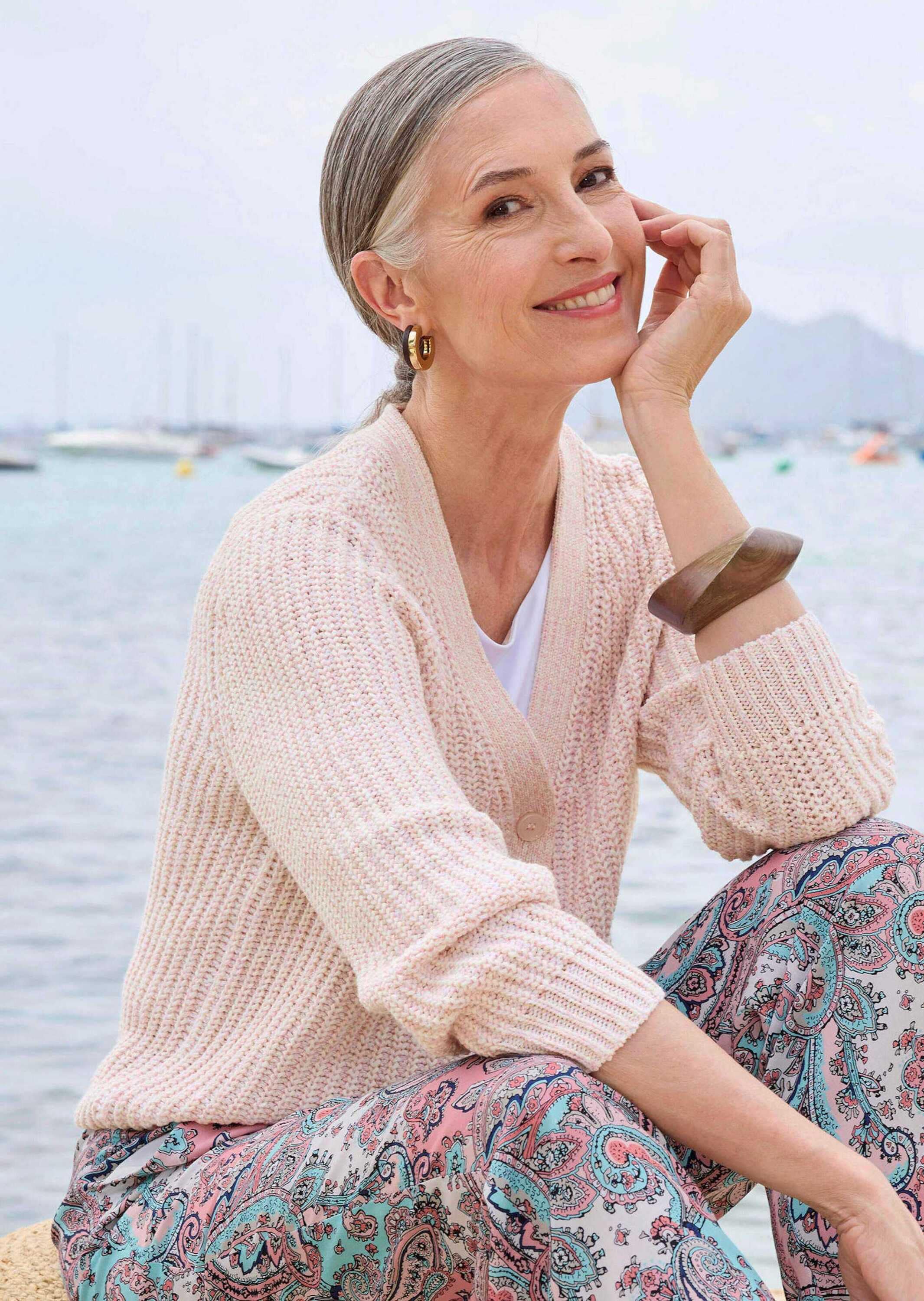 GOLDNER Strickjacke »Langarm Strickjacke mit V-Ausschnitt«