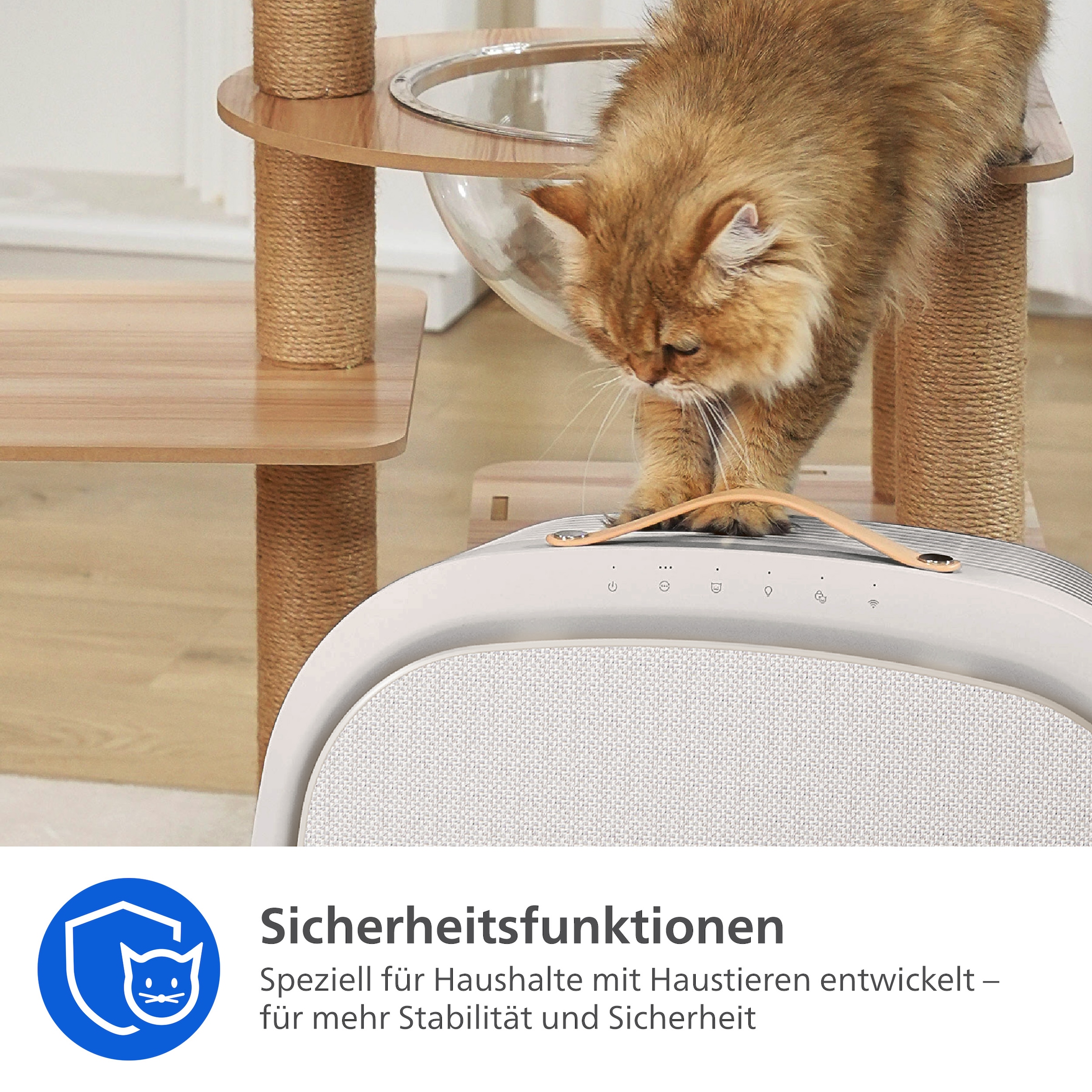 Philips Luftreiniger »AC3360/11 PureProctect Pet 3000 Series, Luftreinigungsrate 400 m³/h« für 104 qm Räume 4-Schichten-HEPA-Filtersystem, mit App Verbindung, tierfreundlich