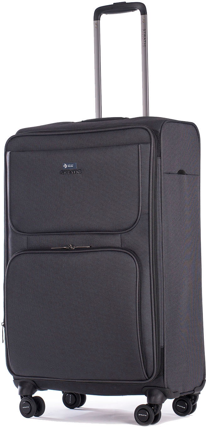 Stratic Weichgepäck-Trolley »Bendigo Light + M, black«, 4 Rollen, Reisekoffer großer Koffer Aufgabegepäck TSA-Zahlenschloss