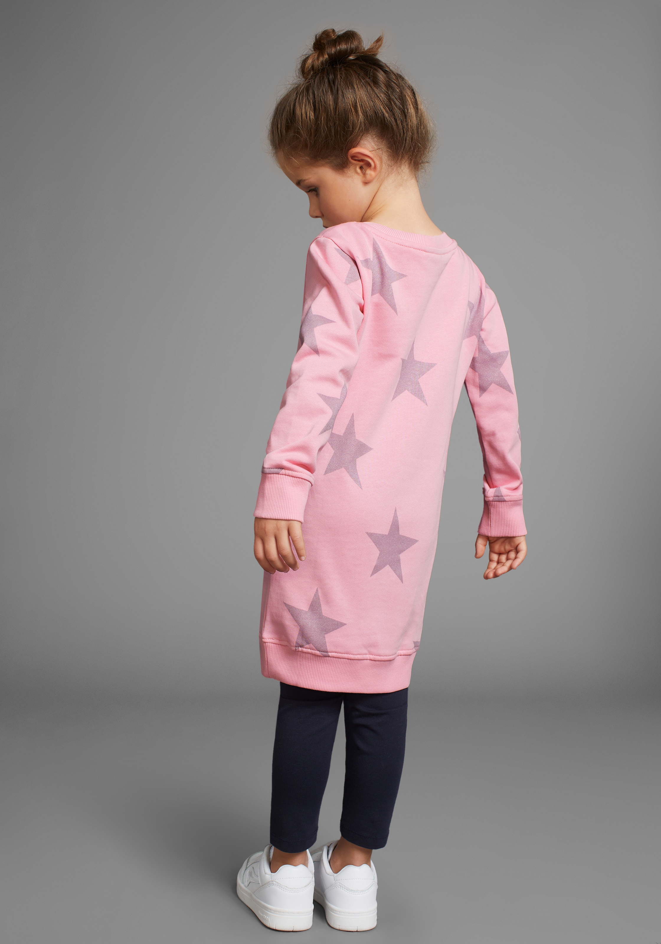 KIDSWORLD Sweatkleid »Sterne-Allover Kleid«, mit Glitzerdruck