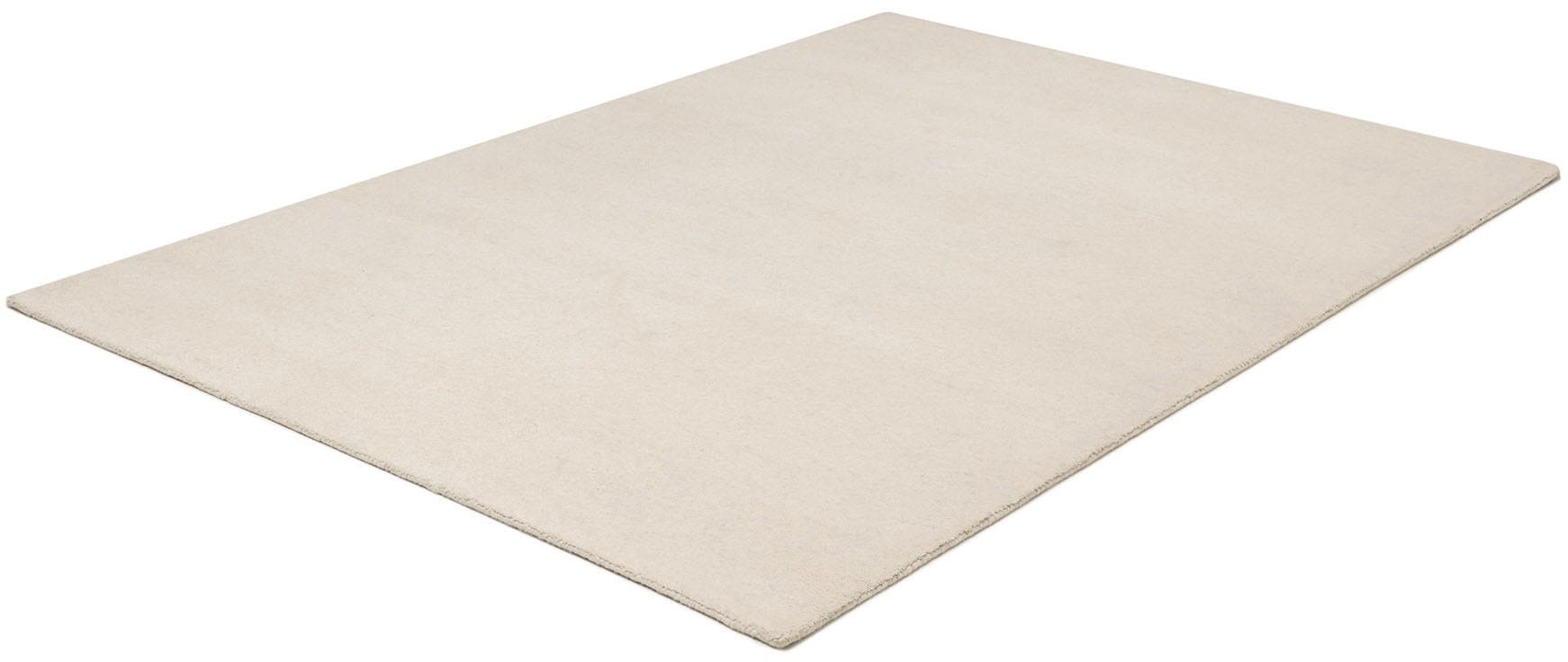 OTTO home Wollteppich »Gabbo Natur, Handgefertigt, Teppich, reine Wolle, meliert« rechteckig 14 mm Höhe reine Wolle, Uni, Wohnzimmer, Schlafzimmer, Esszimmer