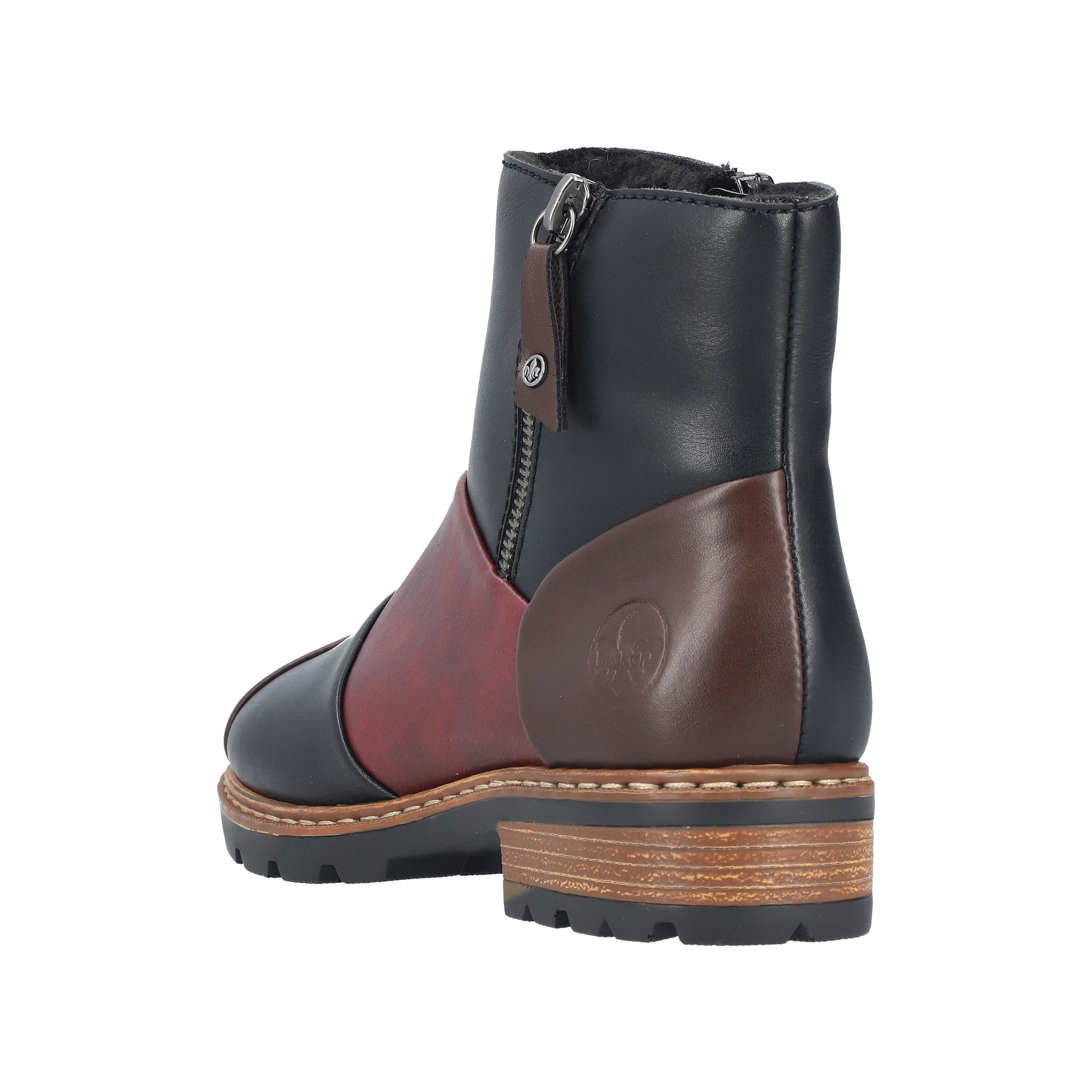 Rieker Winterboots  Stiefelette in aktueller Patchwork-Optik, Warmfutter