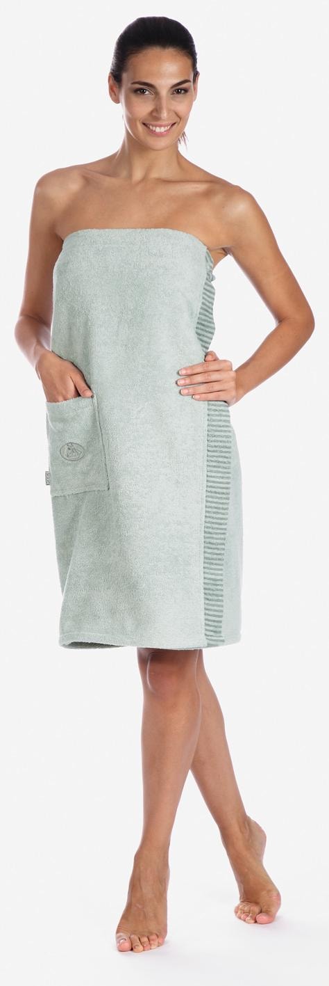 Egeria Sarong "Ben, ideal für Sauna & Spa, Hotelbademantel" 1 Stk. mit Streifenbordüre