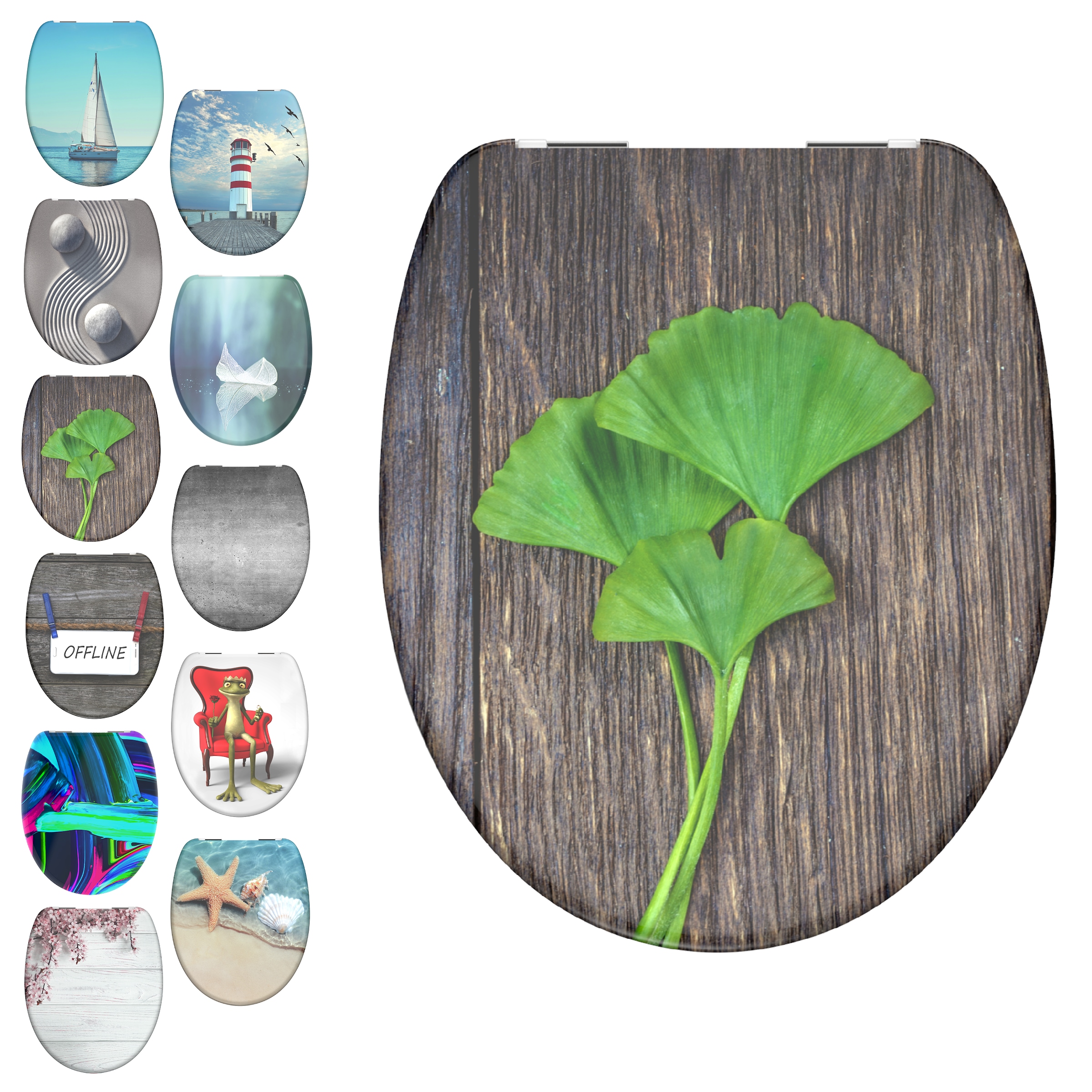 Schütte WC-Sitz 'Ginkgo and Wood' mit Absenkautomatik Duroplast