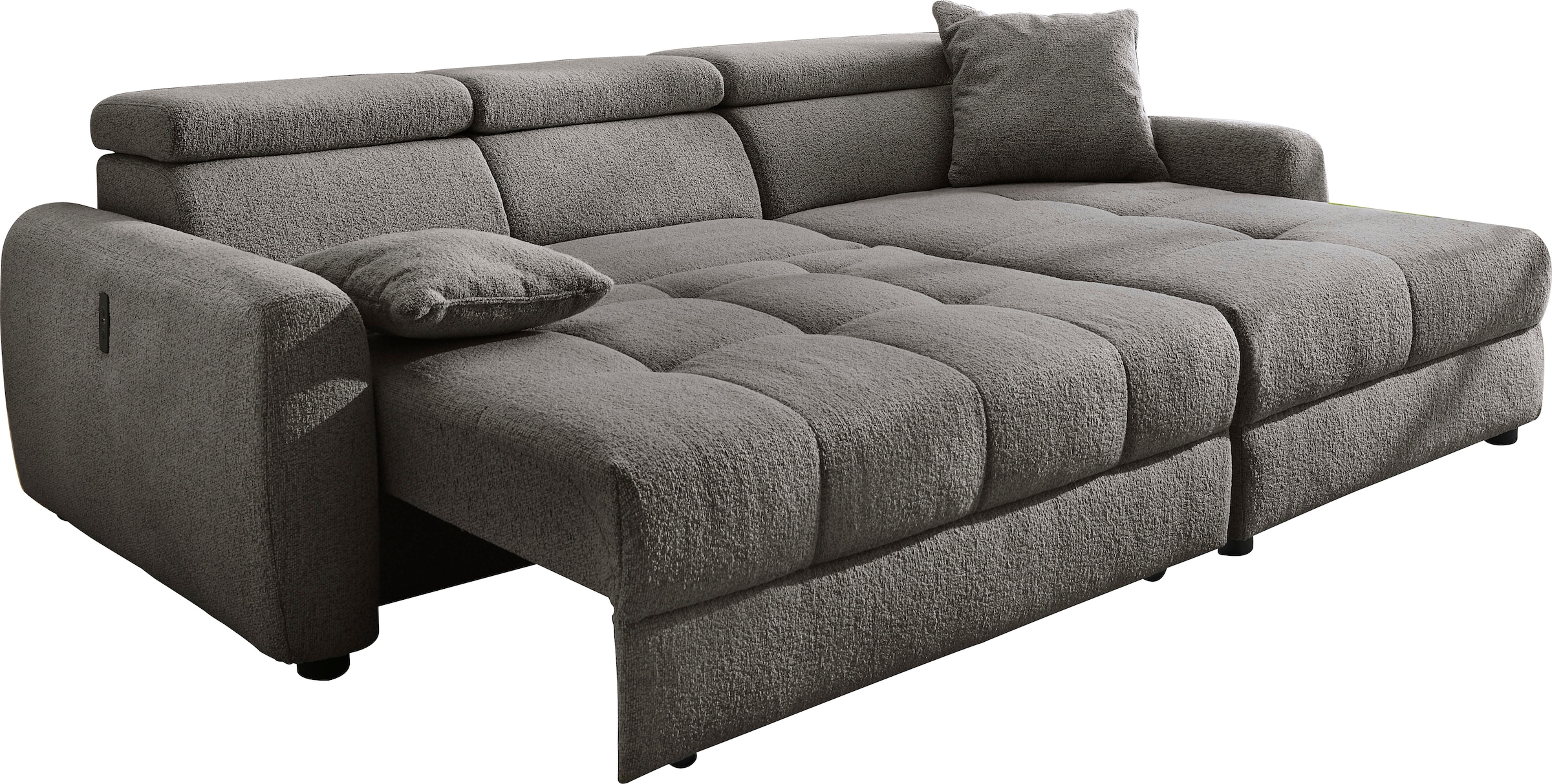 Jockenhöfer Gruppe Ecksofa »Move, L-Form, B: 270cm, mit 60 cm elektrischer Sitztiefenverstellung« 140kg Belastbarkeit je Sitz, Kopfteilverstellung & USB-Anschluss