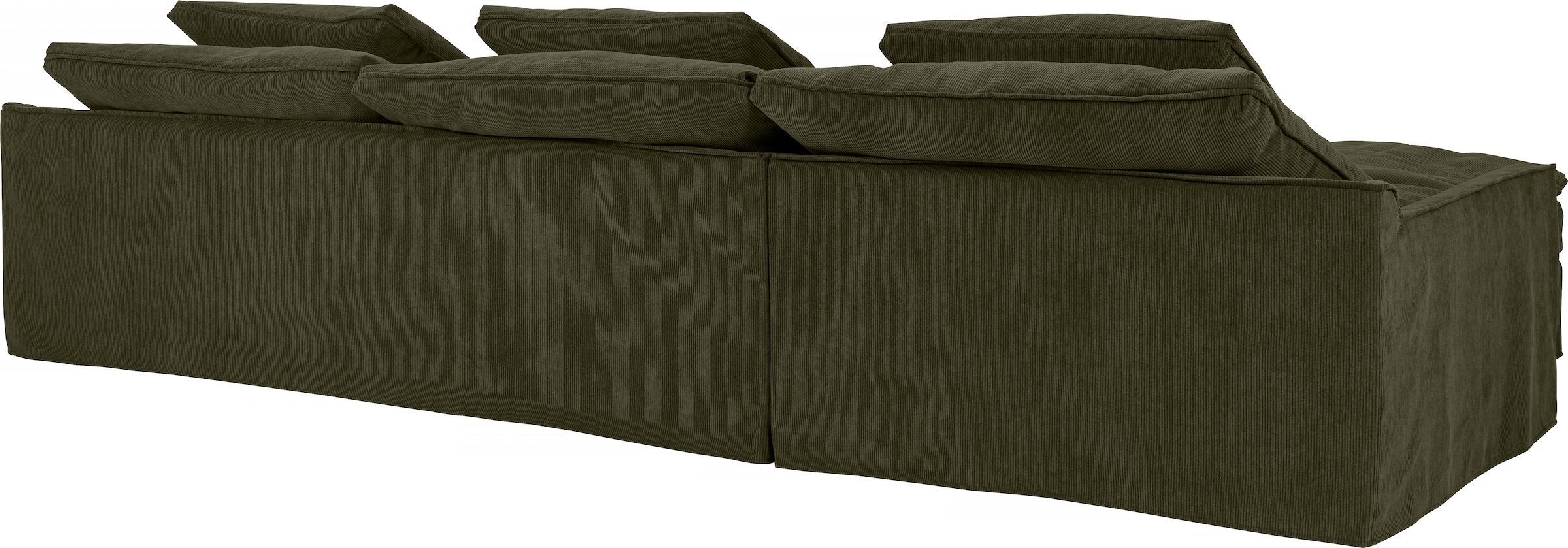 furninova Big-Sofa »Sake, Kuschel-Megasofa, Relaxsofa, leger und sehr bequem, viel Platz«, mit 6 Rückenkissen, abnehmbarer Hussenbezug, L-Form