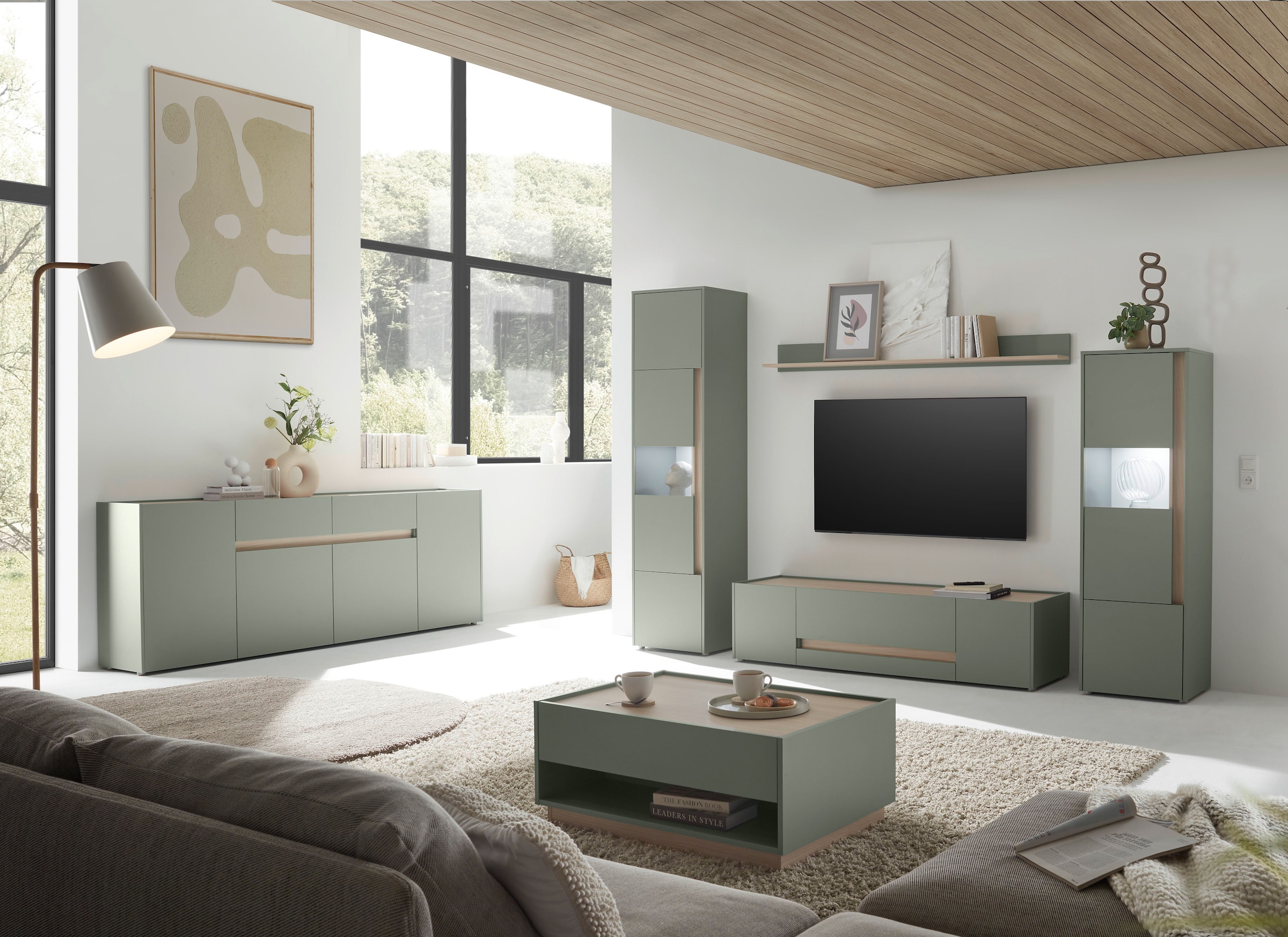 Home affaire Wohnwand »City/Giron, moderne Anbauwand, Komplettset in vielen Farben verfügbar« Set, 4 Stk. tlg.