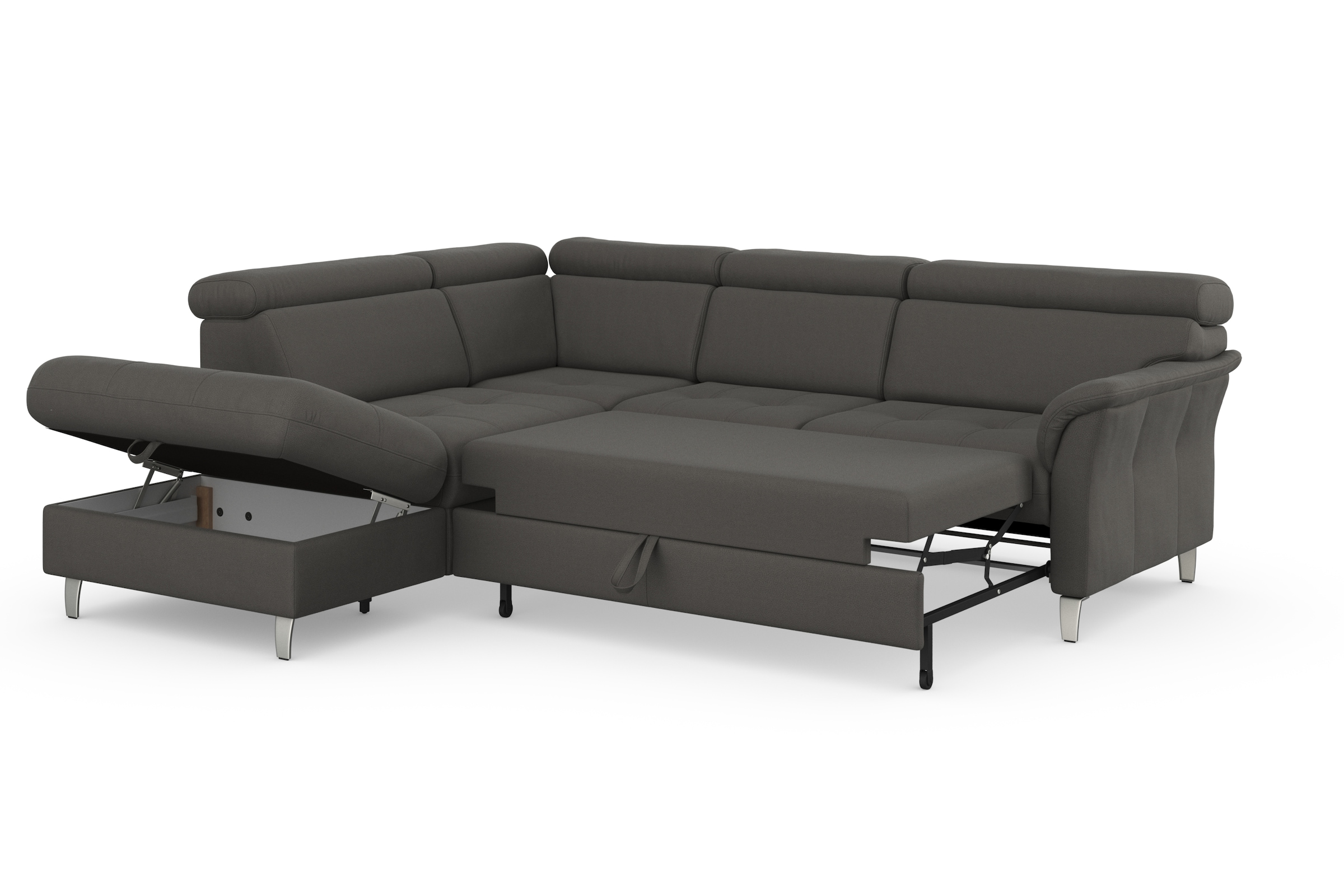 sit&more Ecksofa »Marano L-Form«, inklusive Kopfteilverstellung, wahlweise mit Bettfunktion, Bettkasten