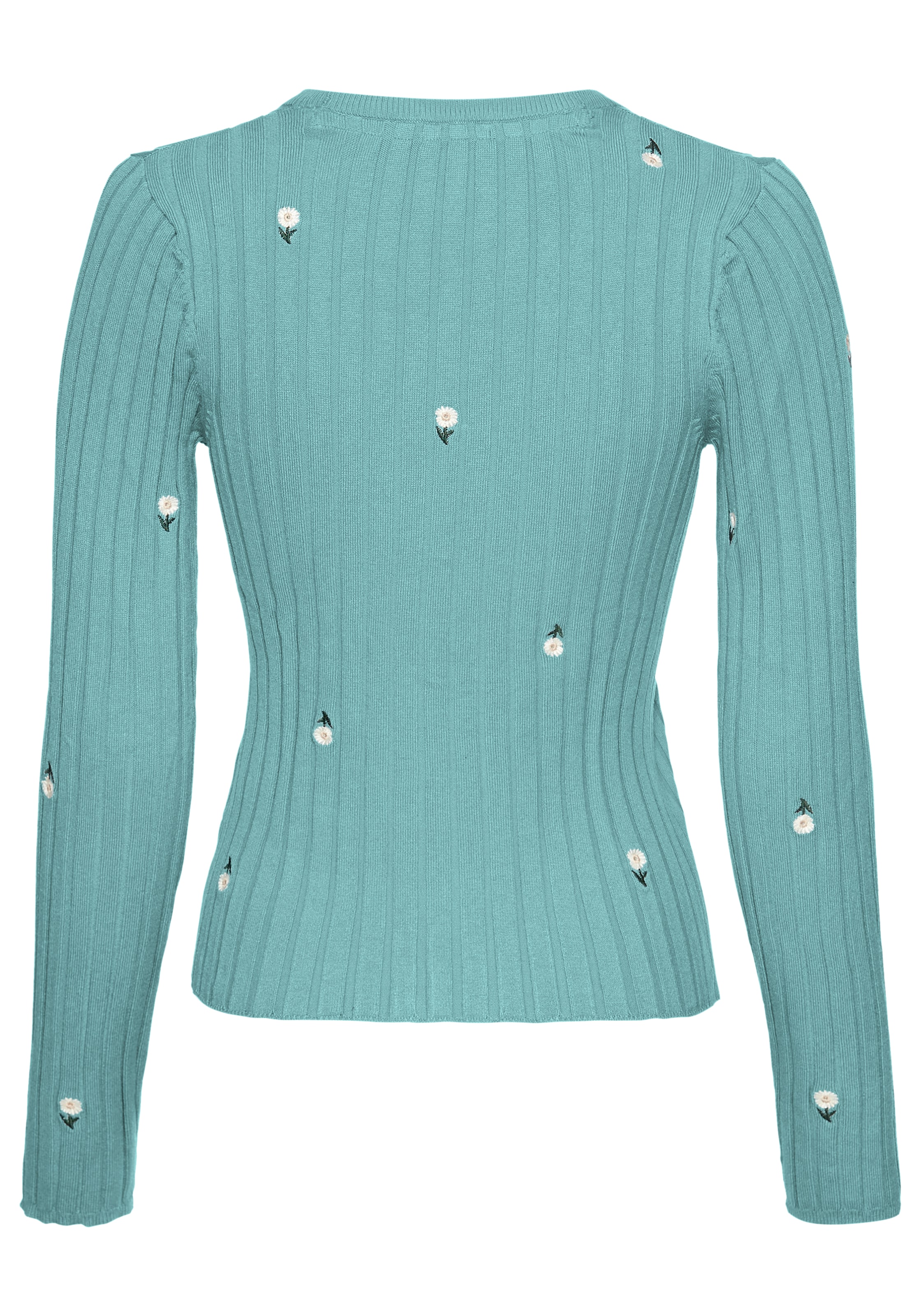 KangaROOS Strickjacke, mit Blumen-Stickerei