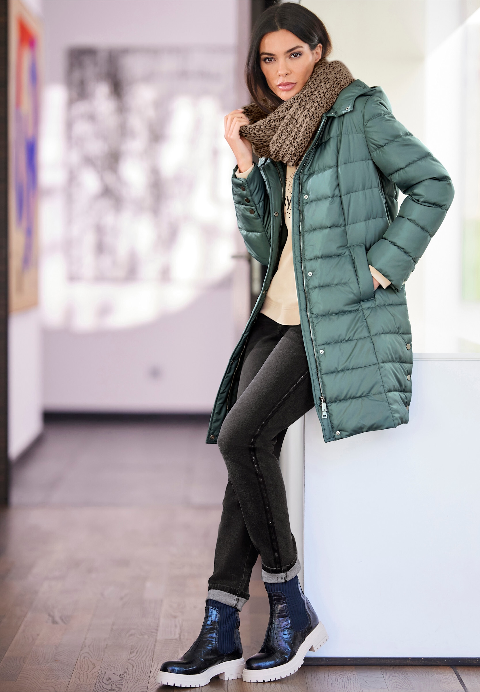 heine Steppjacke »Steppmantel Wintermantel mit Wattierung« mit Kapuze