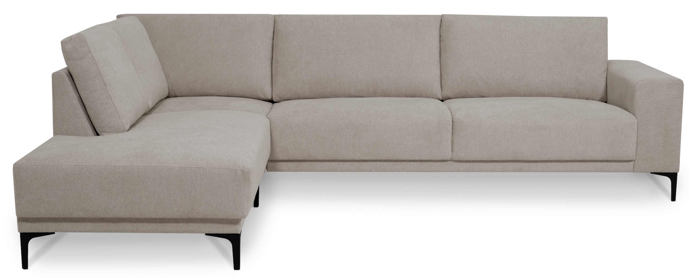 Places of Style Ecksofa »Xander, L-Form,«, Breite 289 cm, Webstoff, Soft-Touch Chenille, schwarze Metallfüße