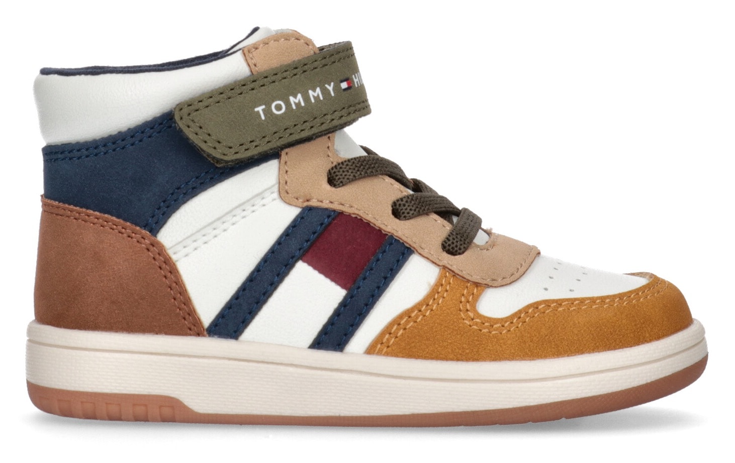 Tommy Hilfiger im bei »FLAG colorblocking TOP SNEAKER«, Sneaker HIGH LACE-UP/VELCRO modischen ♕ Look