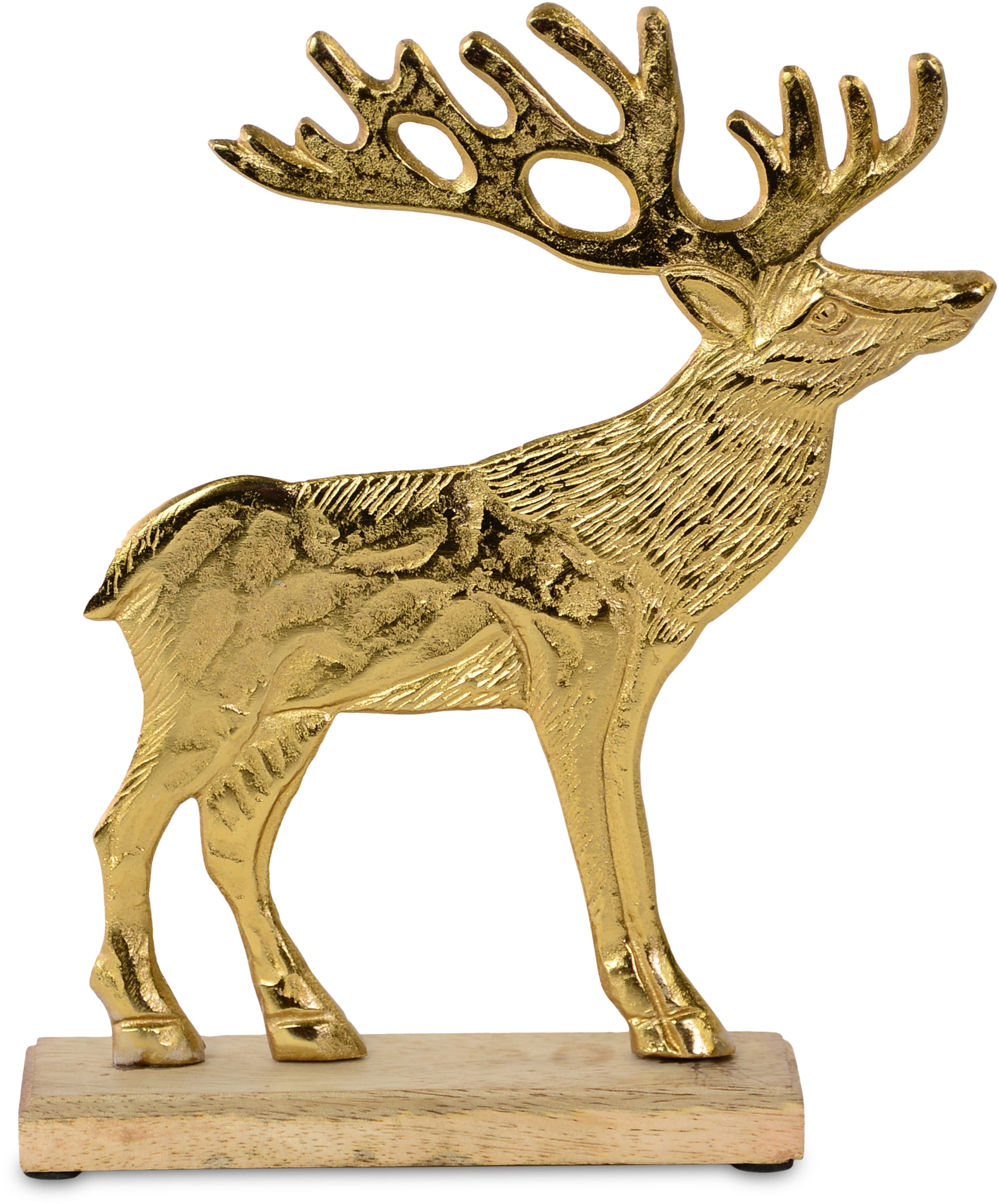 Creativ deco Weihnachtsfigur »Hirsch, Weihnachtsdeko«, Dekofigur im  weihnachtlichen Gold, Höhe 54 cm bequem bestellen