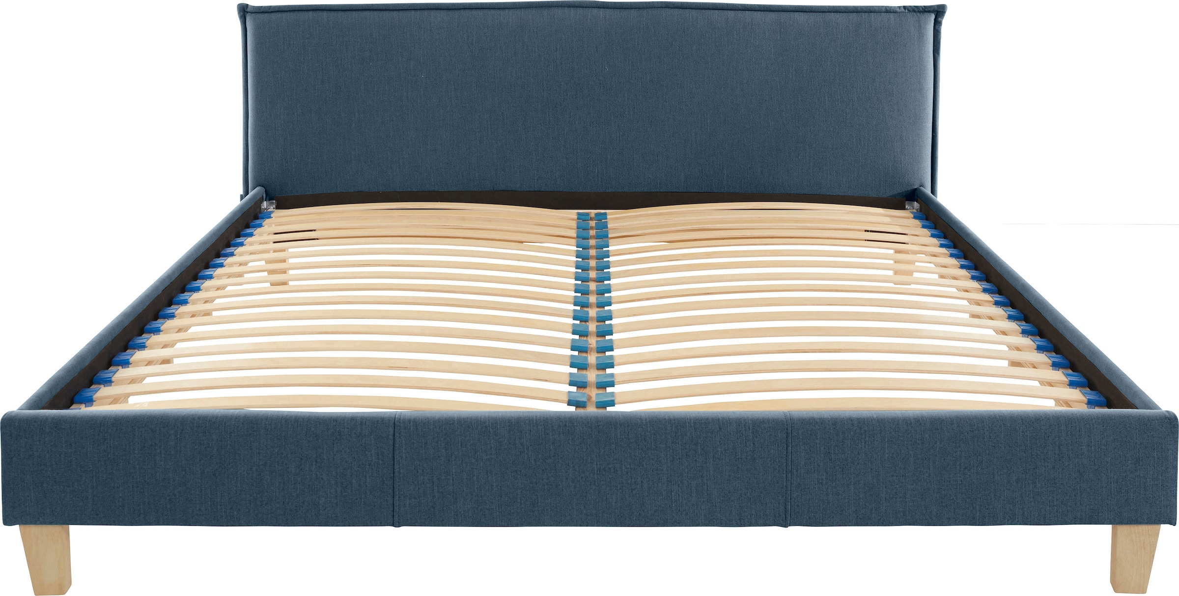 OTTO products Polsterbett »Heddi«, in 5 Breiten: von 90cm-200cm, Biese am Kopfteil, Strukturstoff