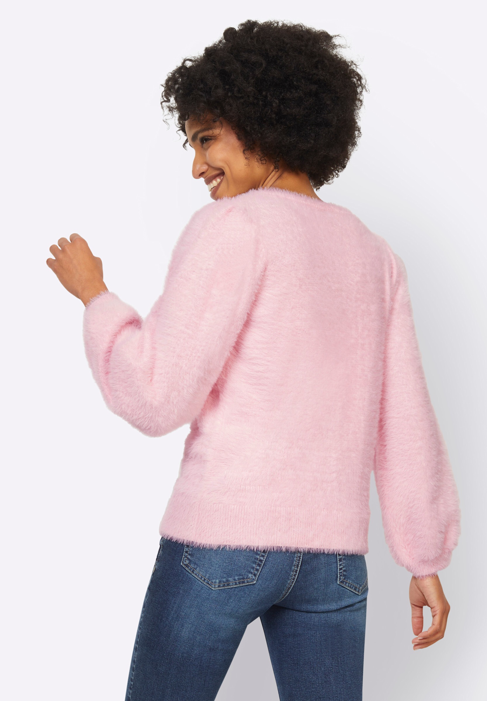 heine Longpullover »Pullover Strickpullover aus Flauschgarn«