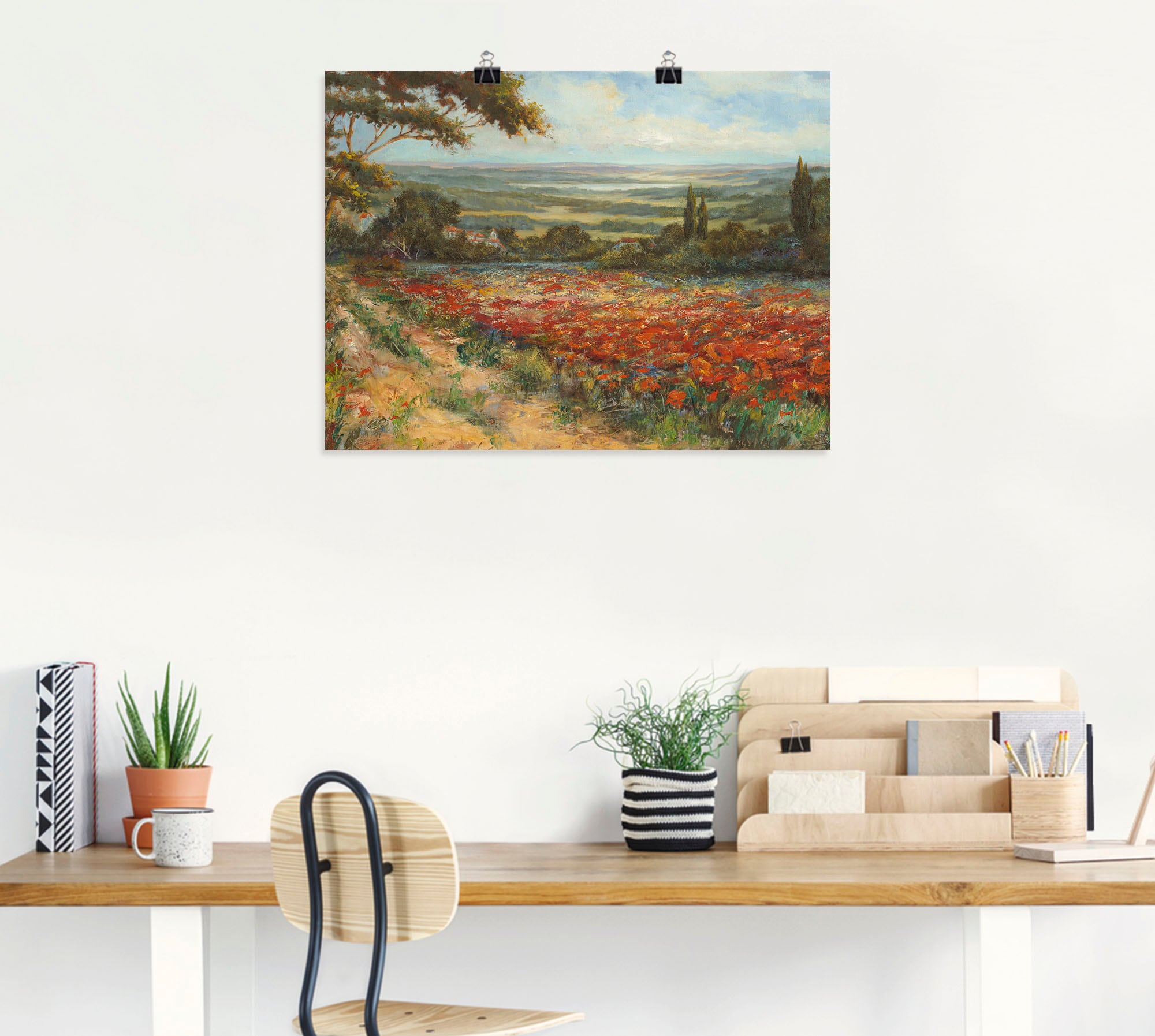 Artland Wandbild »Weg am Mohnfeld« Wiesen & Bäume 1 Stk. tlg. als Leinwandbild, Poster in verschied. Größen