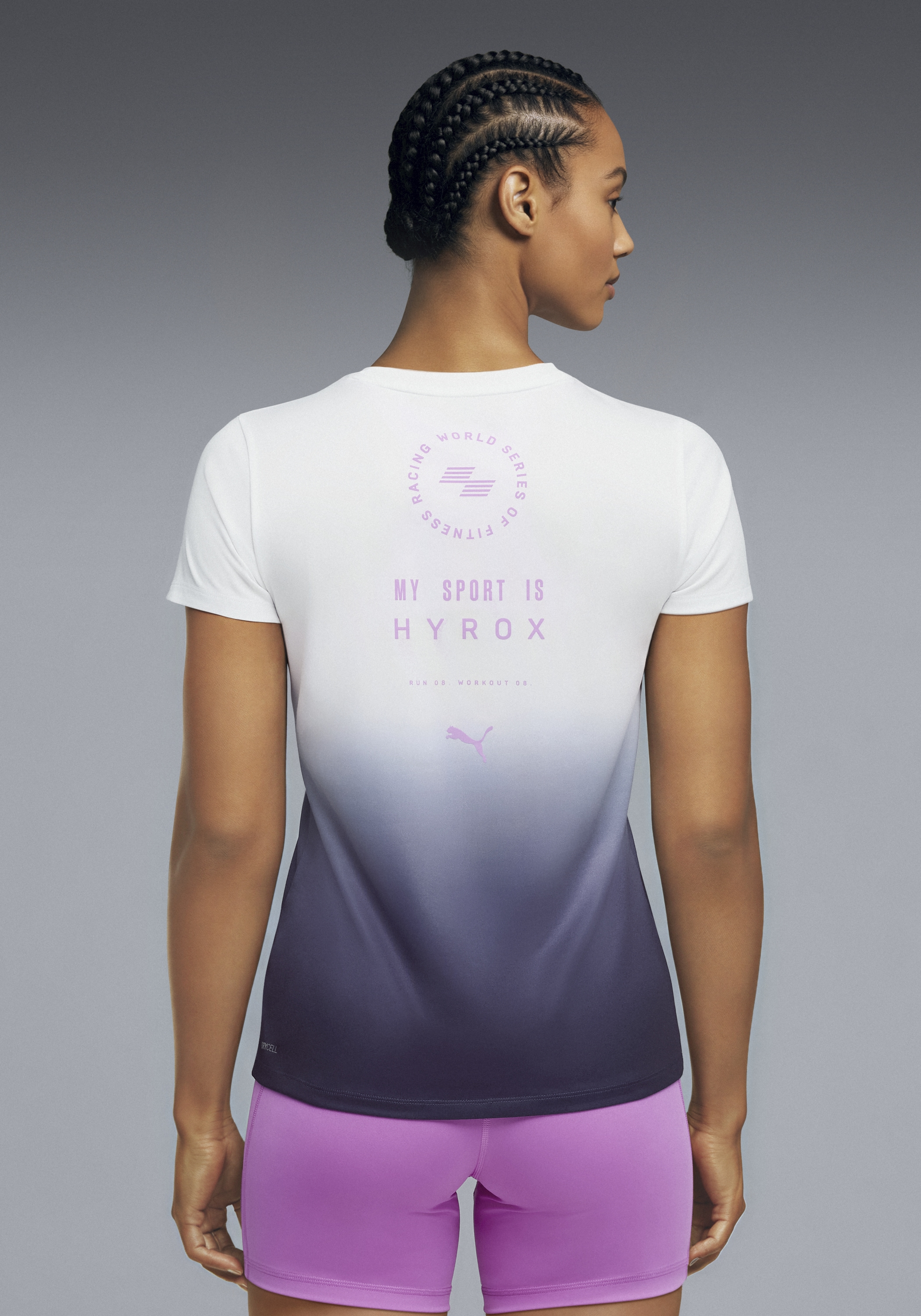 PUMA Trainingsshirt »W  X HYROX POLY GRAPHIC TEE« Regular Fit, atmungsaktiv, schnell trocknend, Rundhalsausschnitt