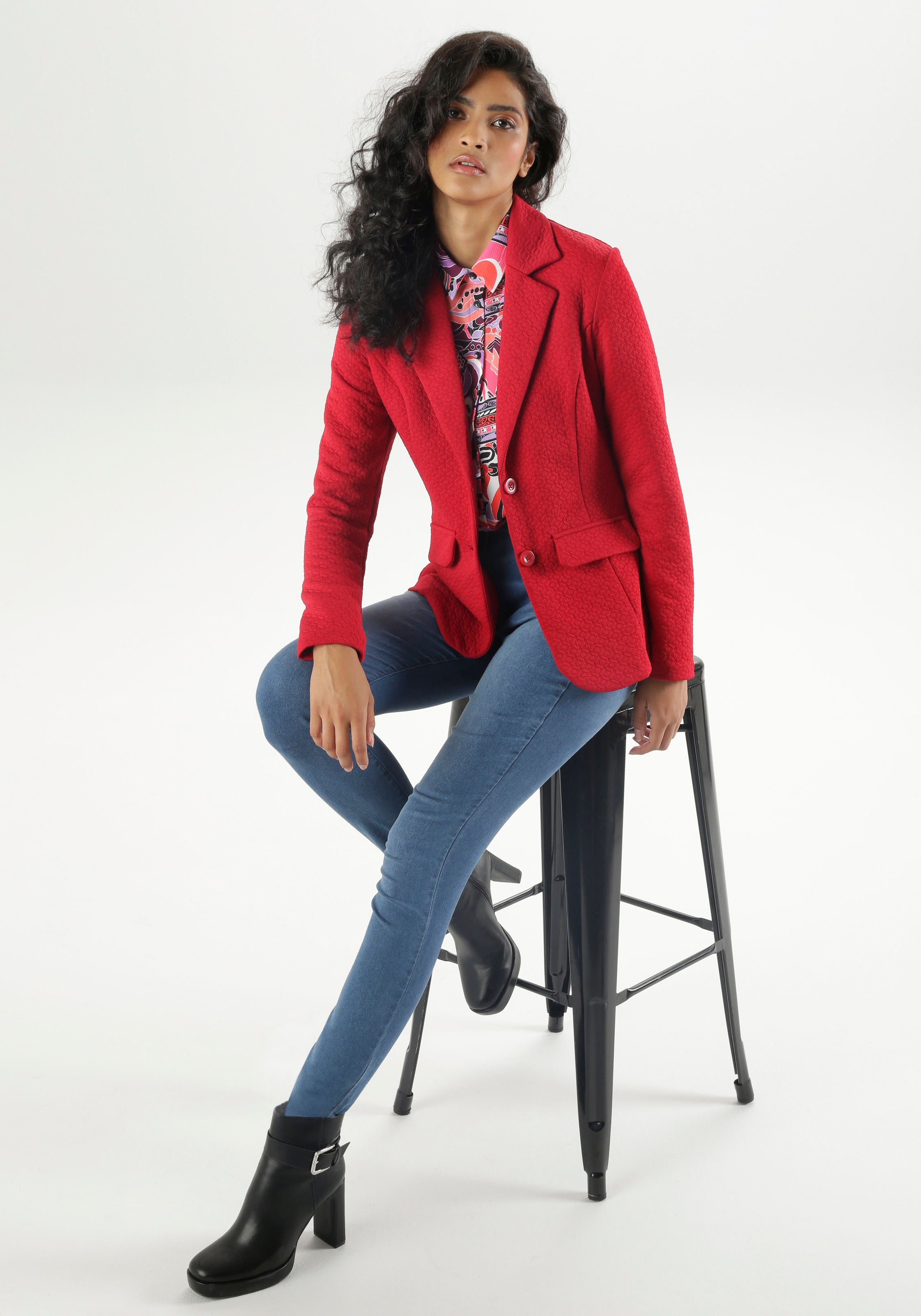 Aniston SELECTED Jerseyblazer, mit strukturiertem Muster - NEUE KOLLEKTION