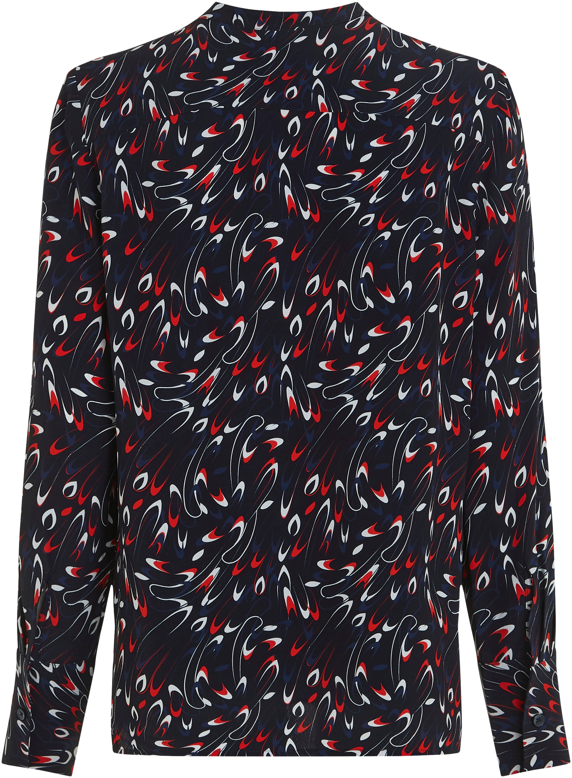 Tommy Hilfiger Langarmbluse »SMALL RIBBON COLLARLESS REG LS«, mit Allover- Muster