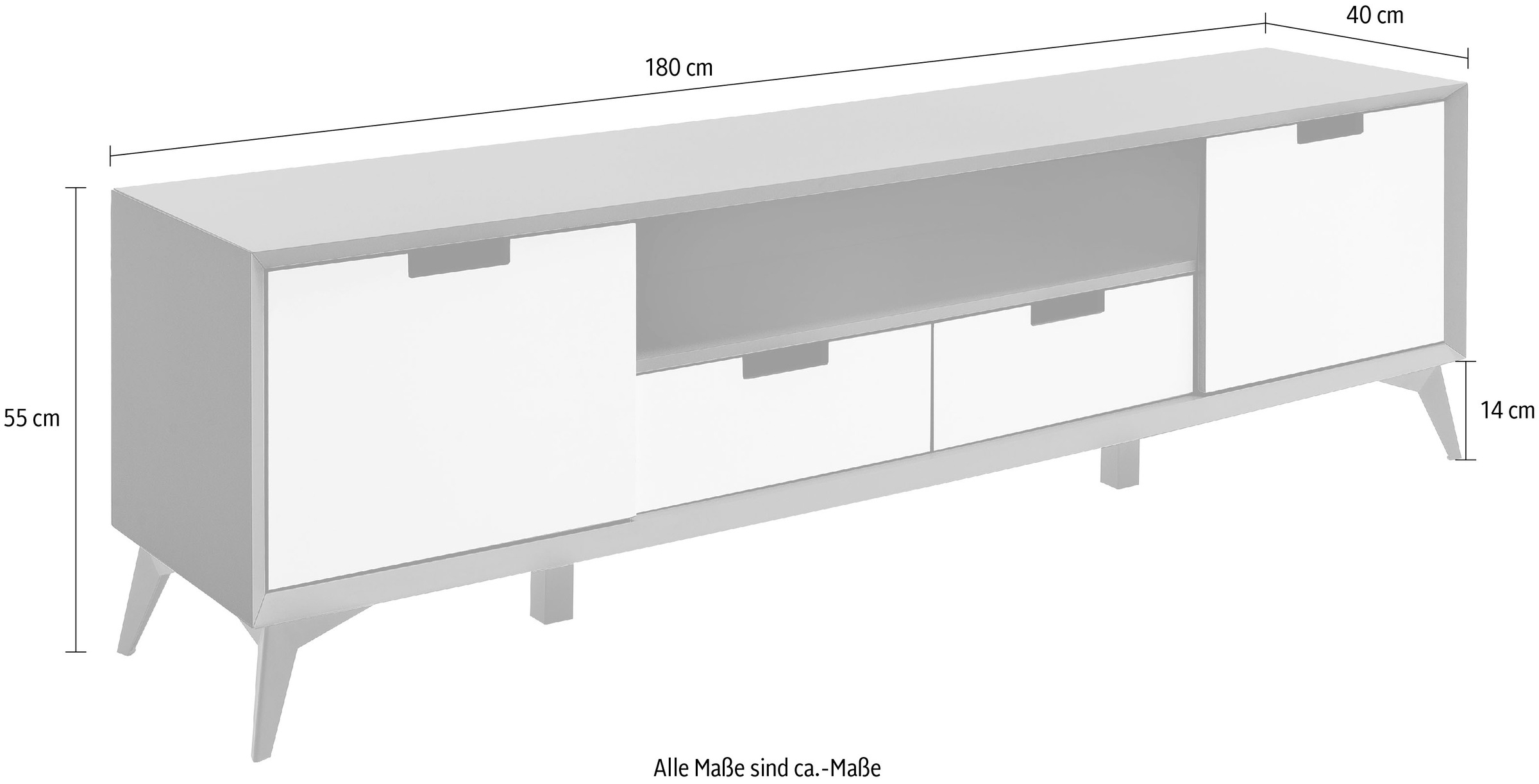 MCA furniture Lowboard »Netanja«, Breite ca. 180 cm