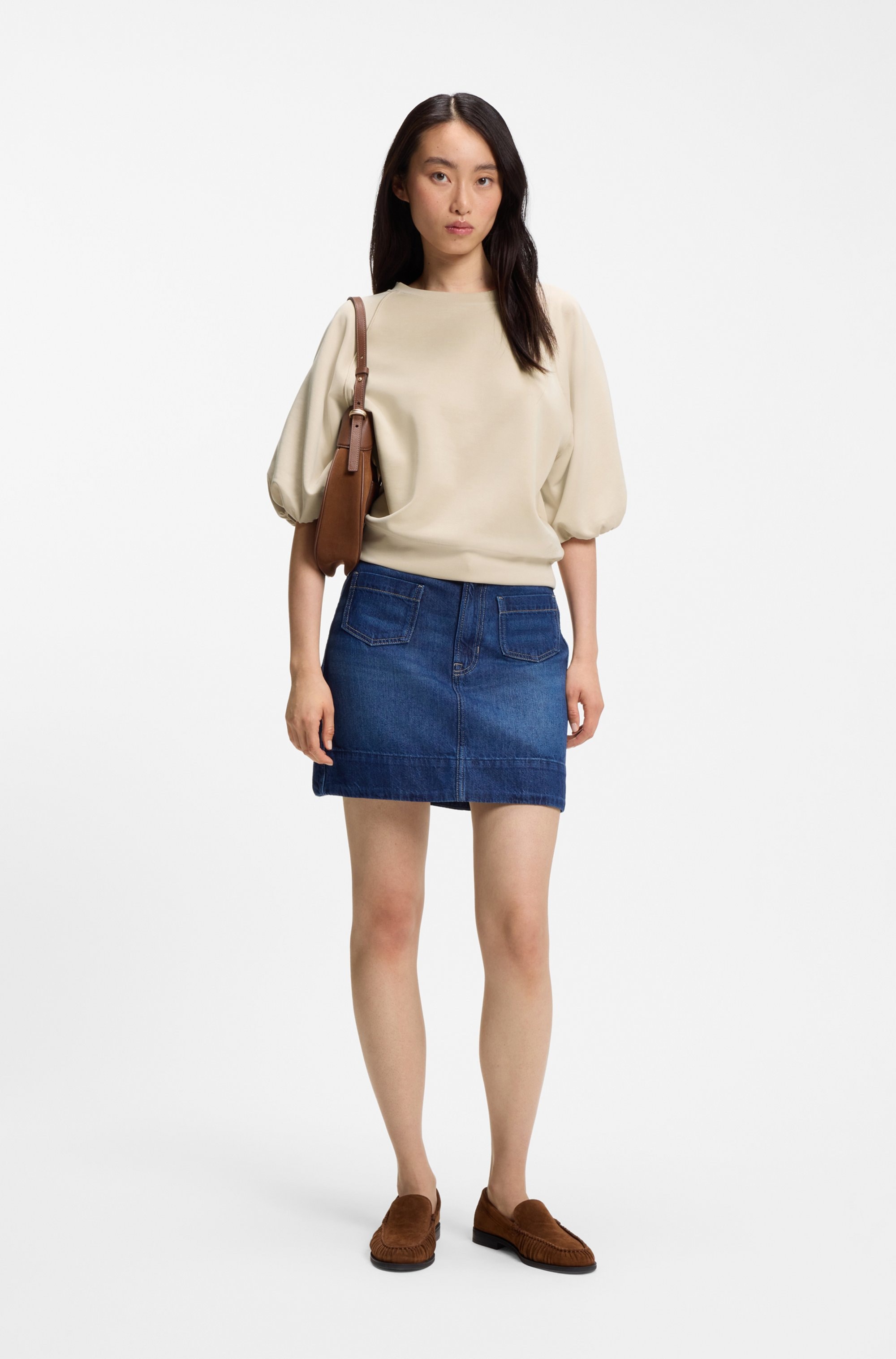 BOSS ORANGE Sweatshirt »Etami Premium Damenmode«, mit Ballonärmeln, oversize

