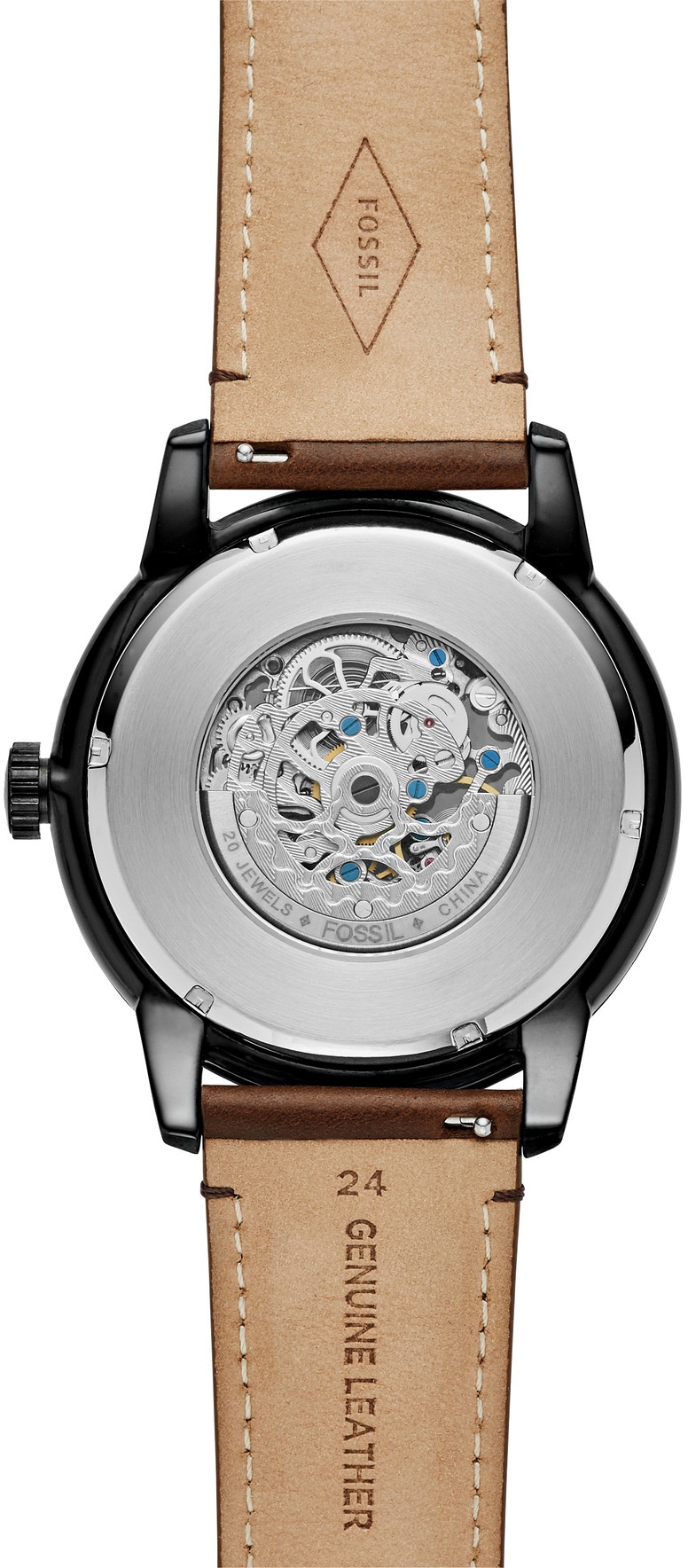 Fossil Automatikuhr »TOWNSMAN Automatic«, Armbanduhr, Herrenuhr, mechanische Uhr, Lederarmband