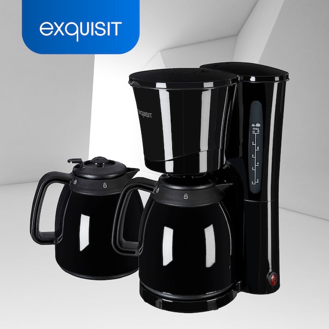 exquisit Filterkaffeemaschine »KA 6502 sw«, 1 l Kaffeekanne, Papierfilter,  1x4, inkl. 2 Thermoskannen mit 3 Jahren XXL Garantie