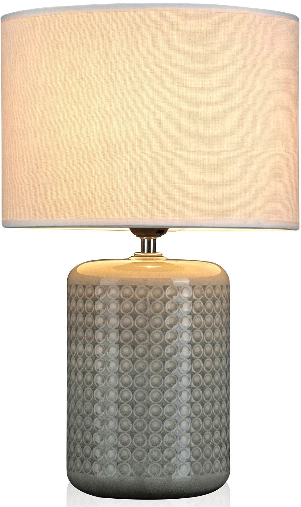 Pauleen Tischleuchte »Go for Glow«, 1 flammig, Leuchtmittel E27 | ohne Leuchtmittel, E27, Beige/Grau/Grün, Stoffschirm, Keramikfuß