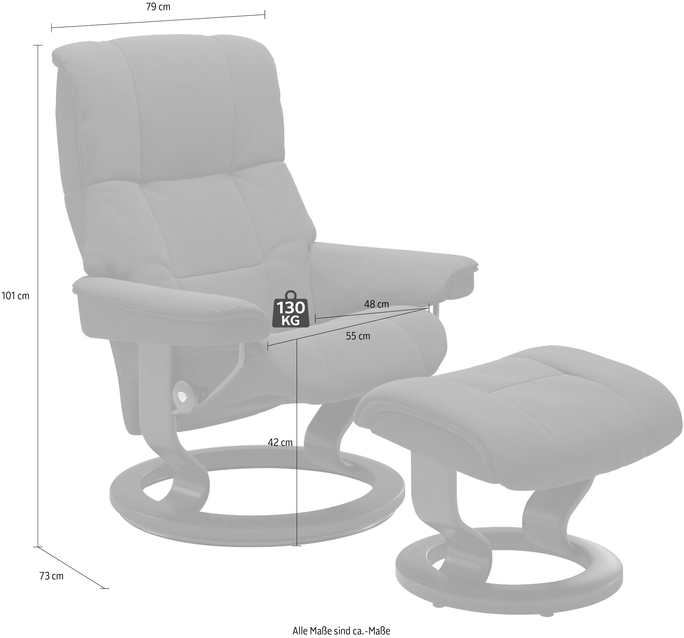 Stressless® Relaxsessel »Mayfair« mit Classic Base, Größe S, M & L, Gestell Eiche, in 3 Bezugsqualitäten lieferbar