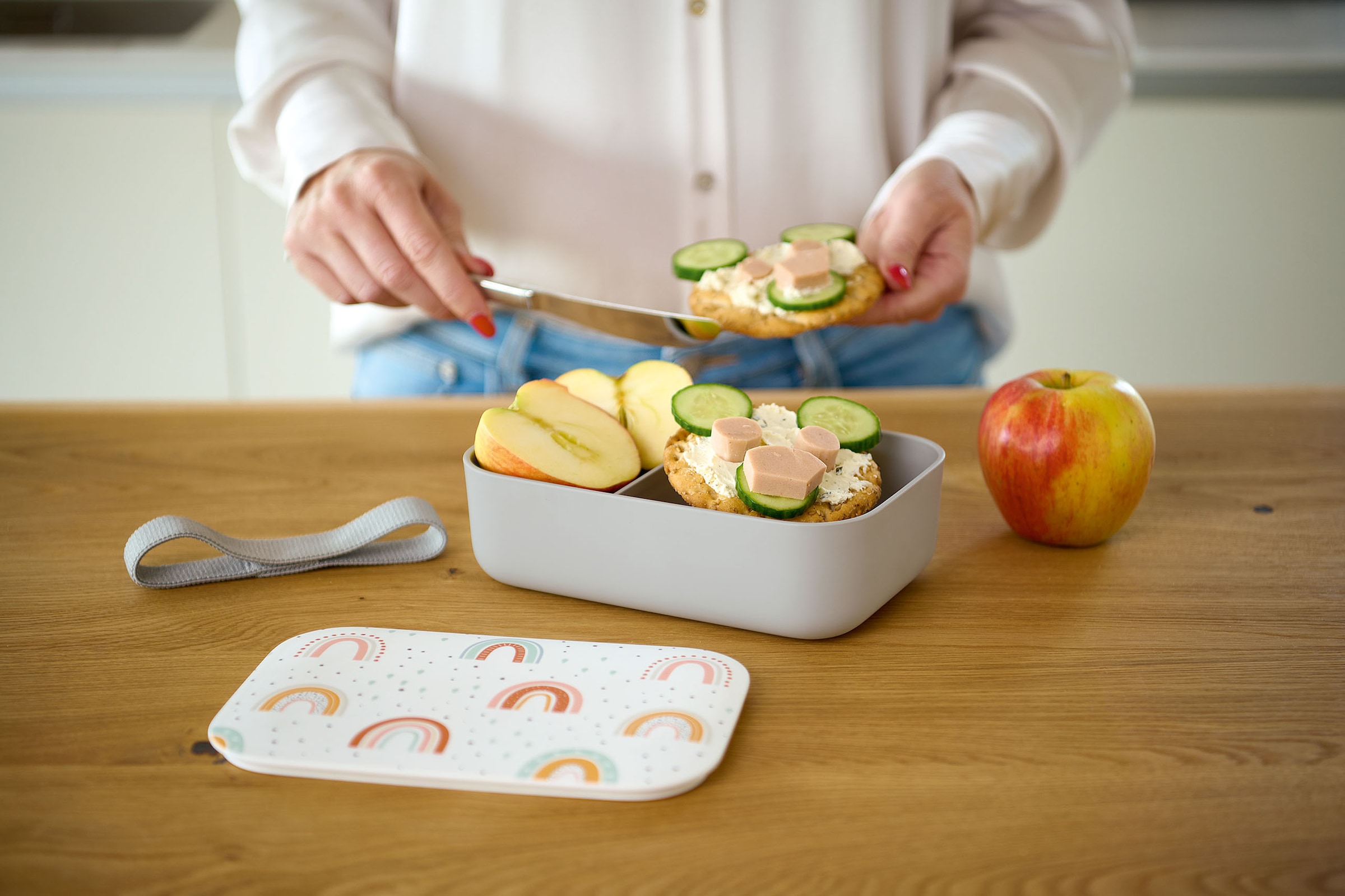 Zeller Present Lunchbox »Rainbow«, (Set, 2 tlg.), Regenbogen Muster