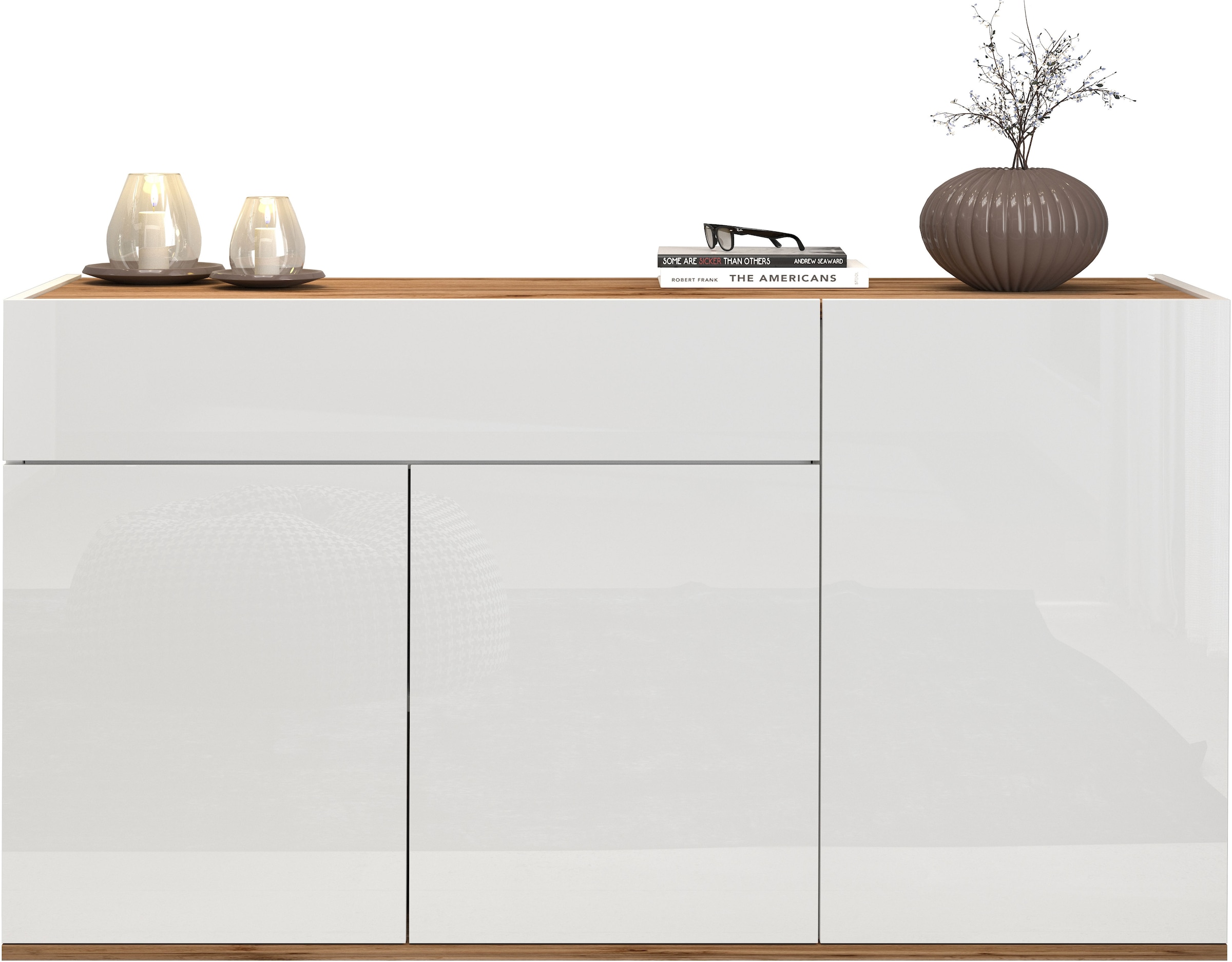 INOSIGN Sideboard »Garda, Kommode, Schrank, Kredenz«, 3 Türen, 1 Schublade, grifflos Breite 120,1 cm