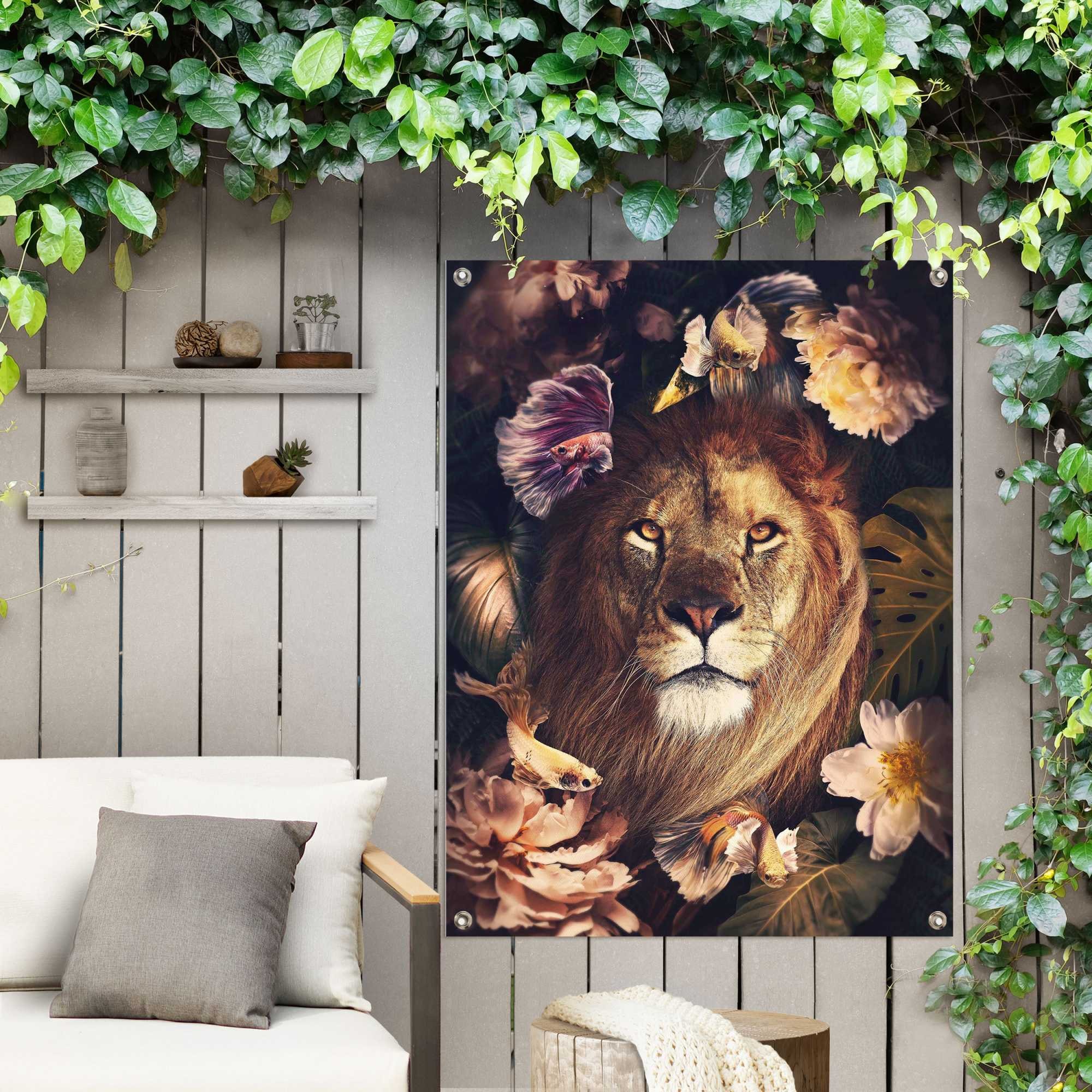 Reinders! Poster »Dschungel-Löwe«, Outdoor kaufen oder Balkon auf Rechnung Garten für