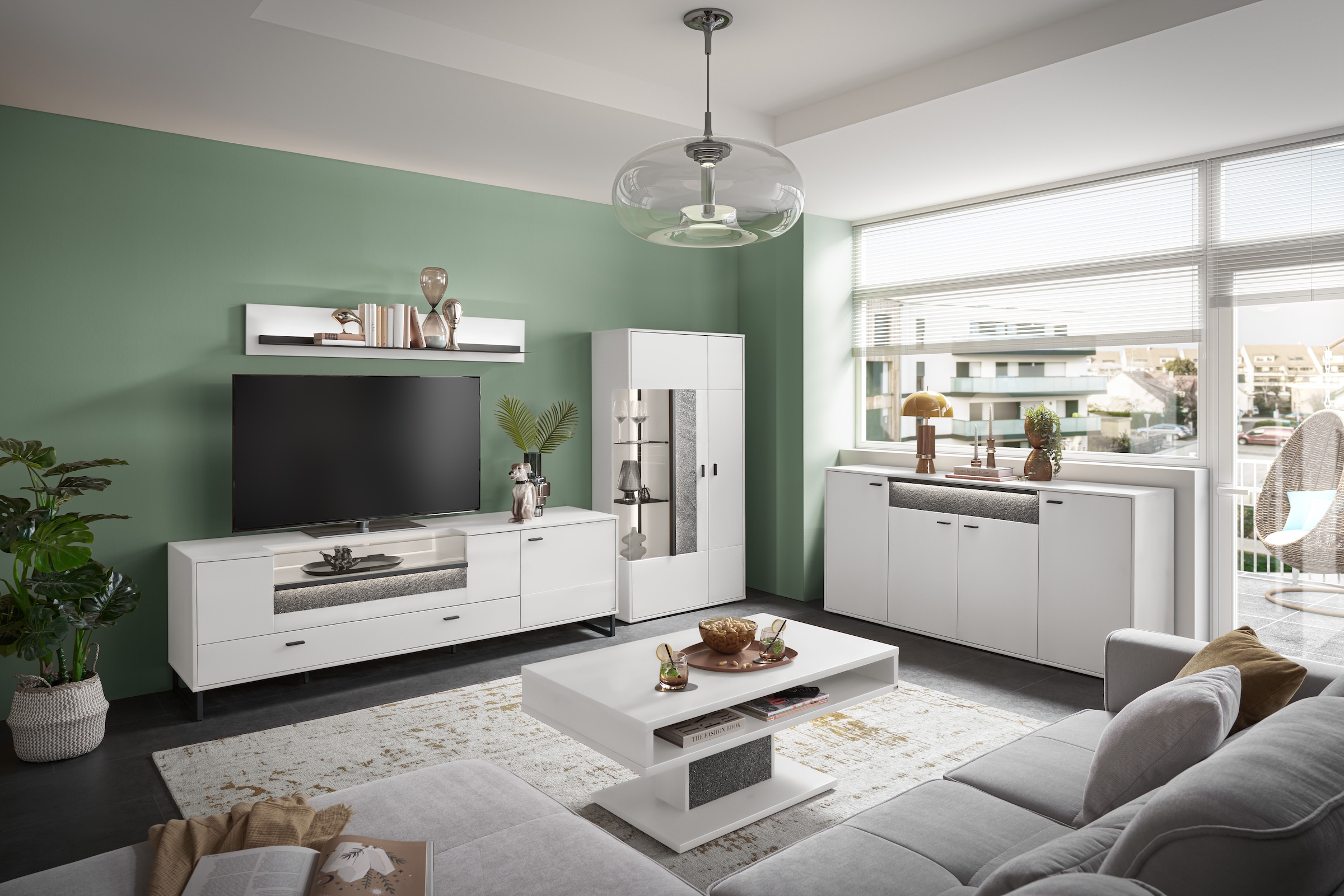 set one by Musterring Sideboard »Deltona«, inklusive Beleuchtung, Schubkasten als Zierelement, B184 x H89 cm