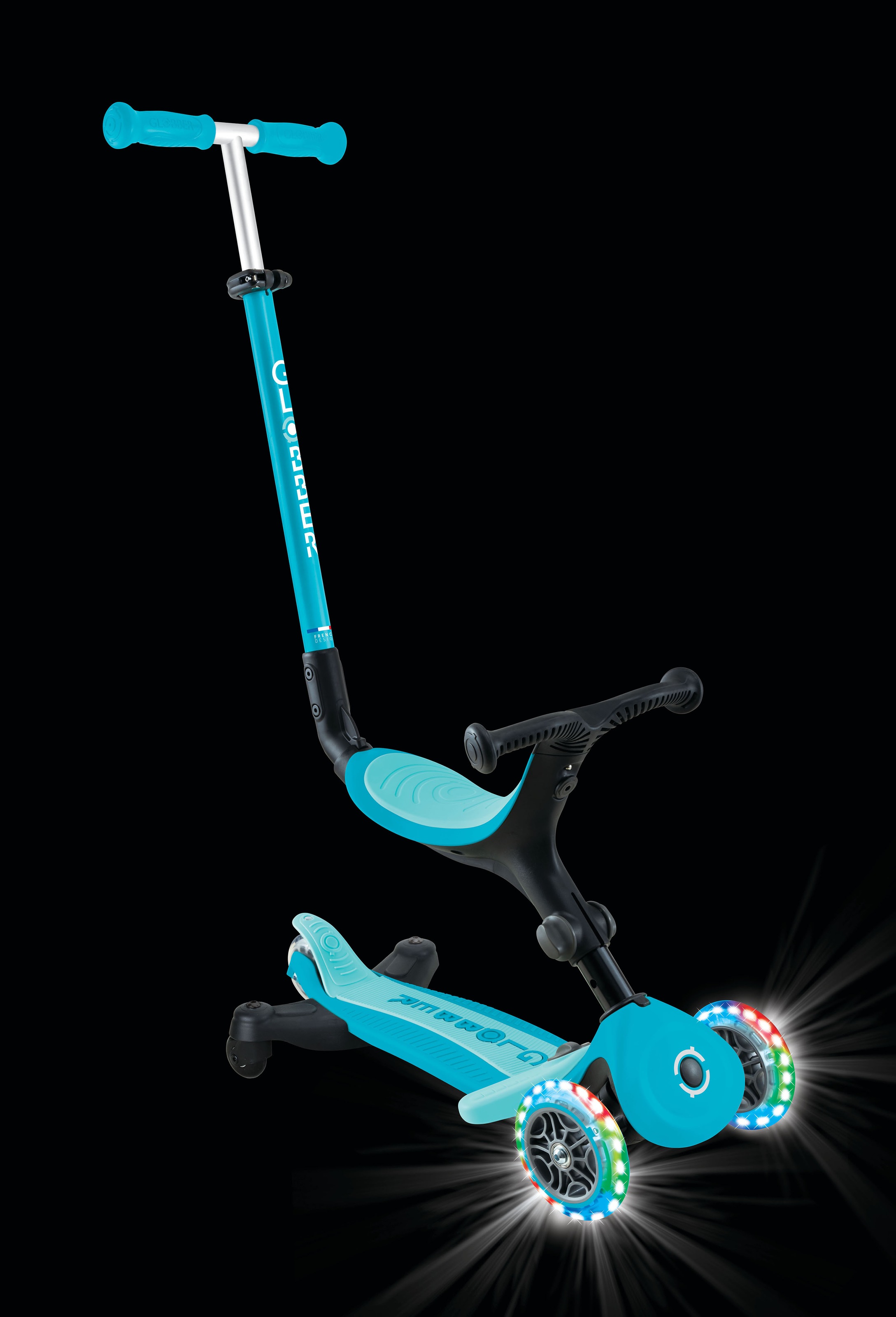 Globber Tretroller »GO-UP ACTIVE LIGHTS 360, mit Leuchtrollen« Aufsitzrad, Laufrad und Scooter