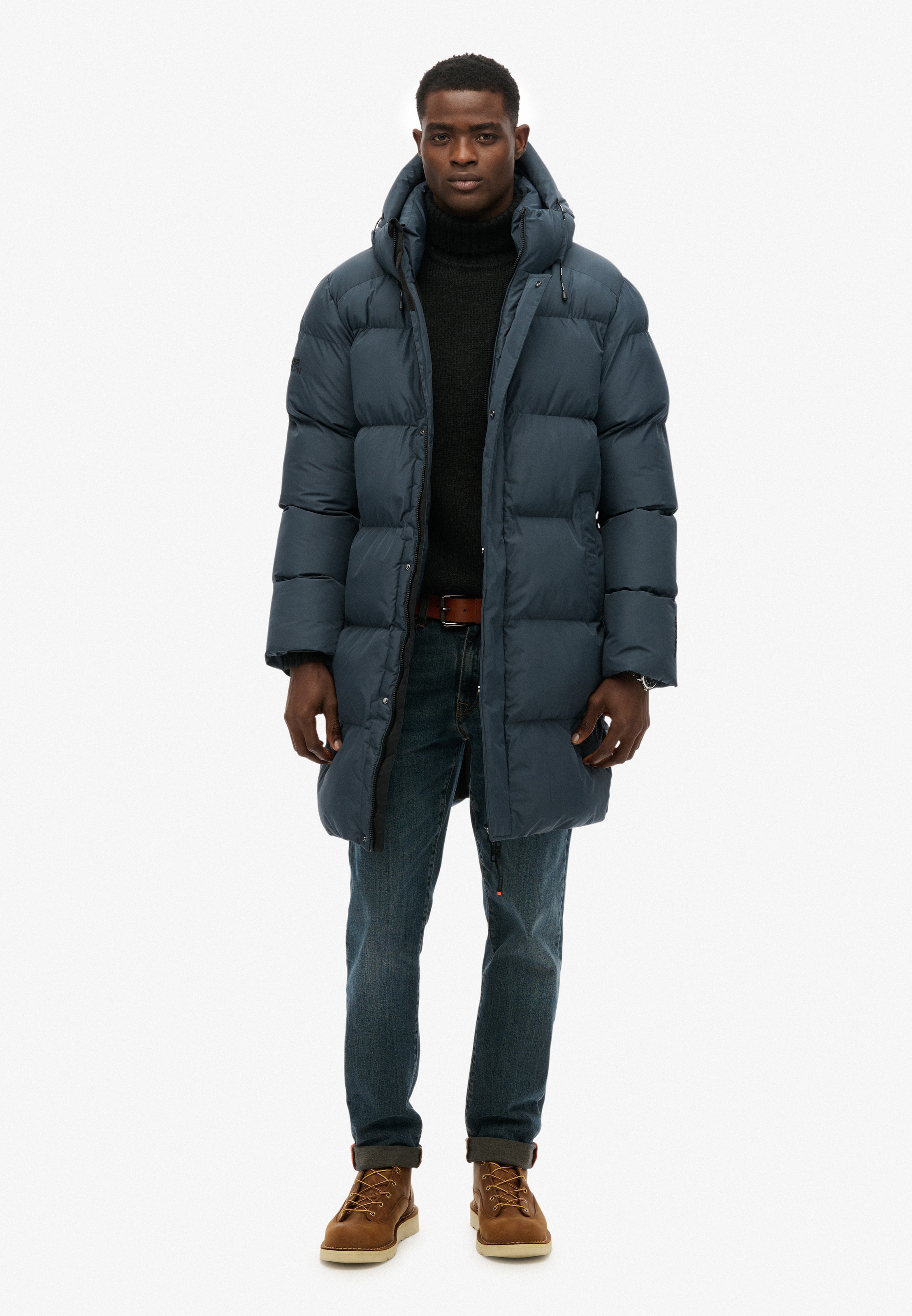 Superdry Steppjacke »HOODED SPORTS PUFFER MID JKT«, mit Kapuze