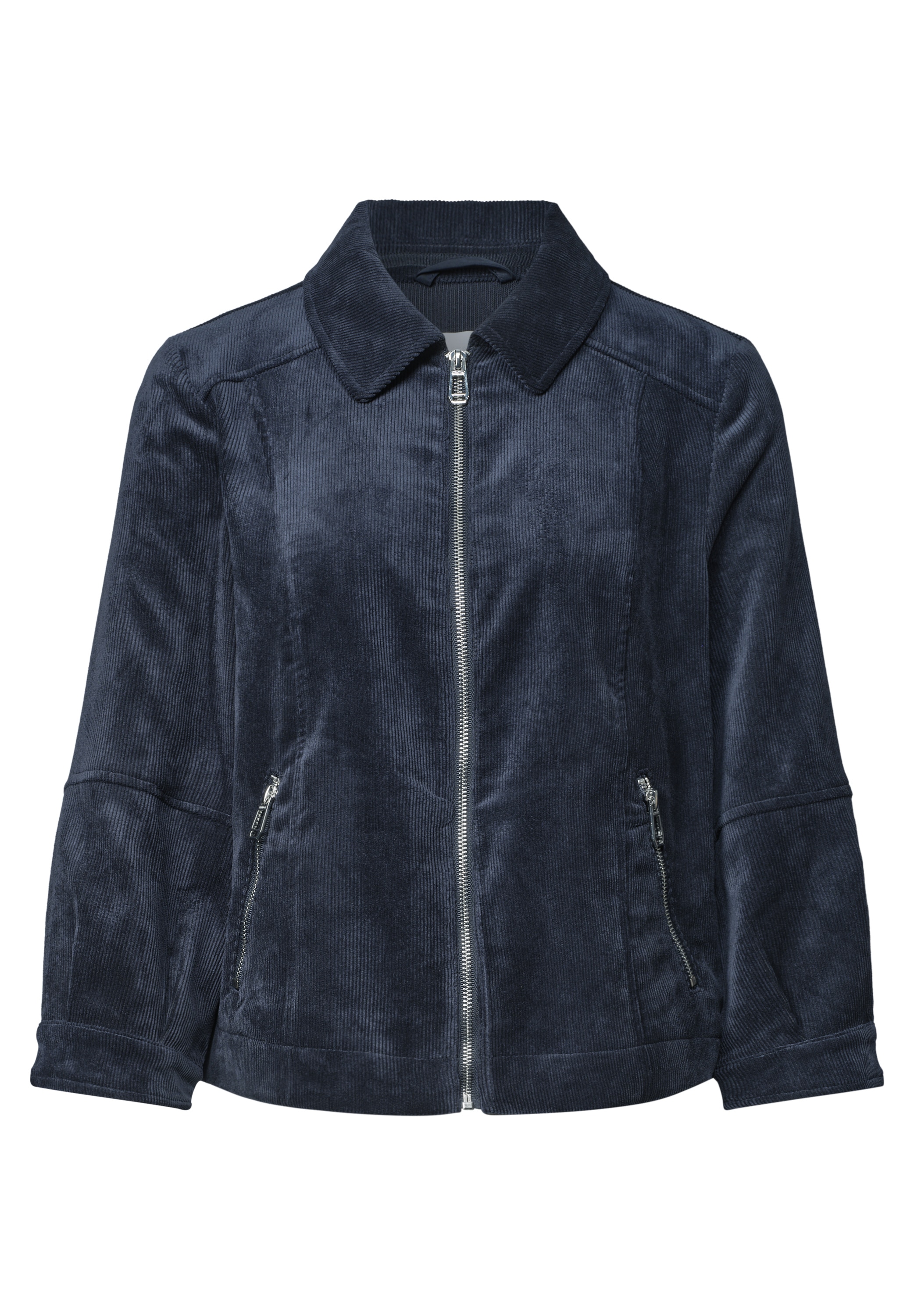 STREET ONE Cordjacke ohne Kapuze 3/4 Arm Cordjacke mit Hemdkragen