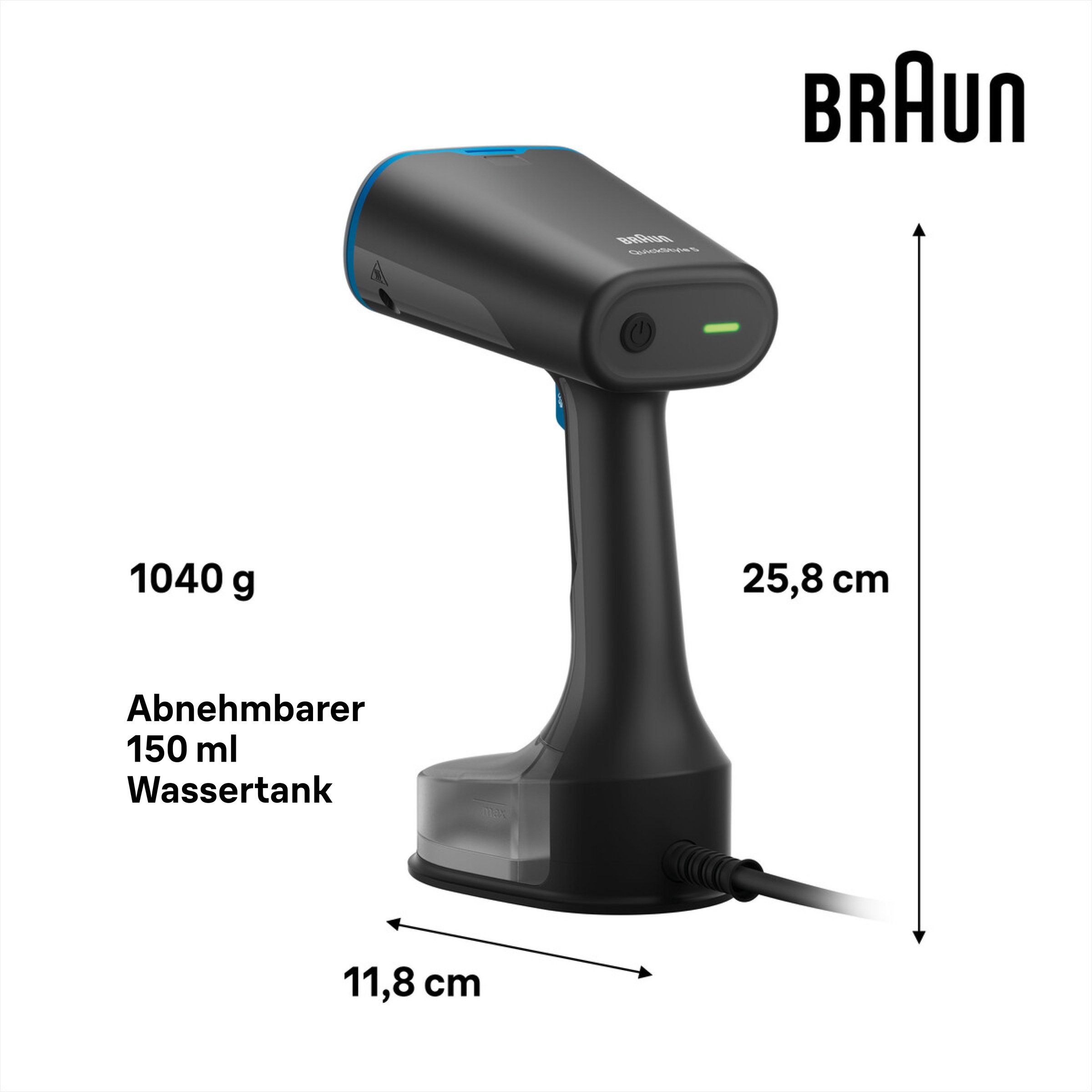 Braun Dampfglätter »Braun QuickStyle 5 GS 5031«, 1200 W, Schwarz/Blau