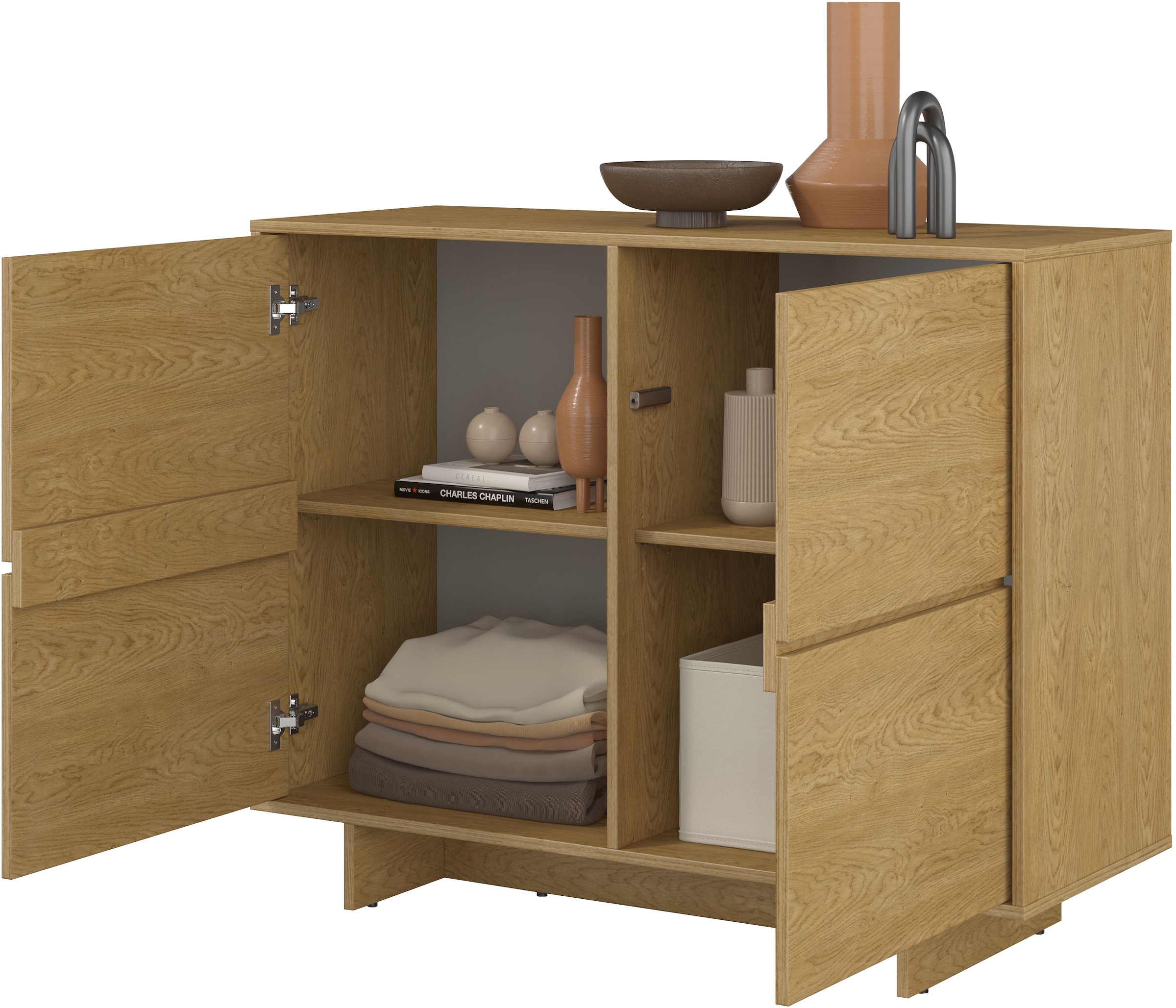 OTTO home Sideboard »Tatami, Stilvolle, moderne grifflose Kommode 2 Türen, Breite 111cm« Anrichte mit viel Stauraum, Böden verstellbar, push-to-open-Funktion
