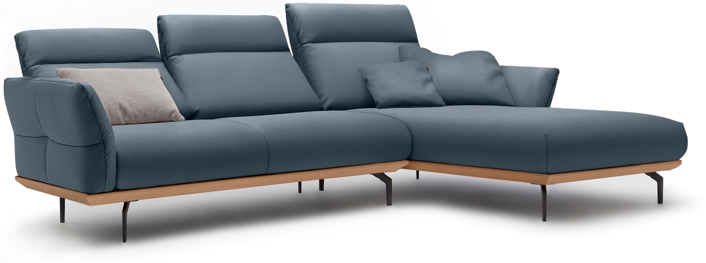 Creation BY ROLF BENZ Ecksofa »CR.460«, Sockel in Eiche, Alugussfüße in umbragrau, Breite 298 cm