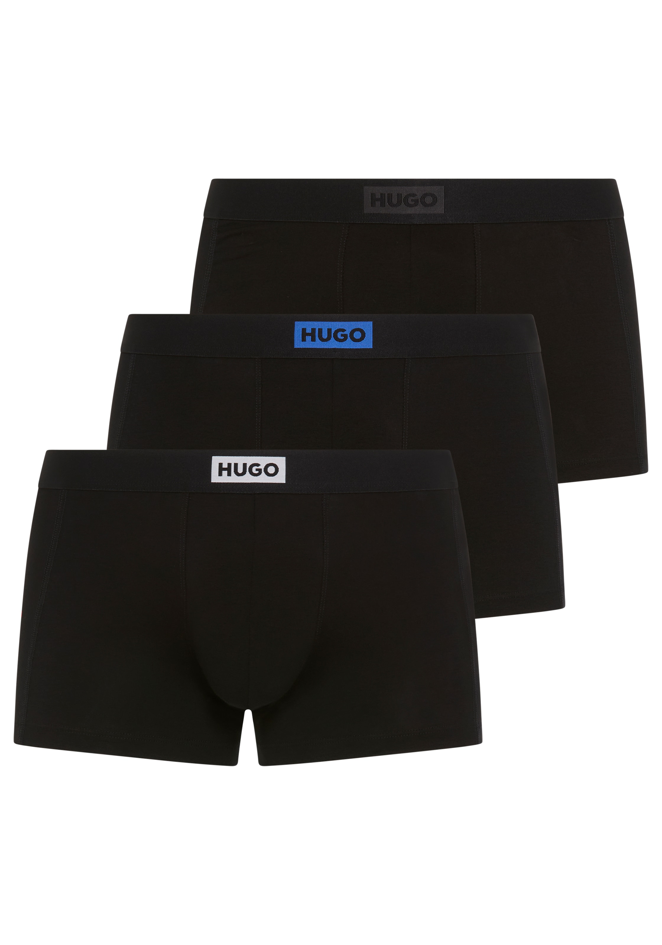HUGO Underwear Trunk Packung, 3 Stk. mit kontrastfarbigem Bund